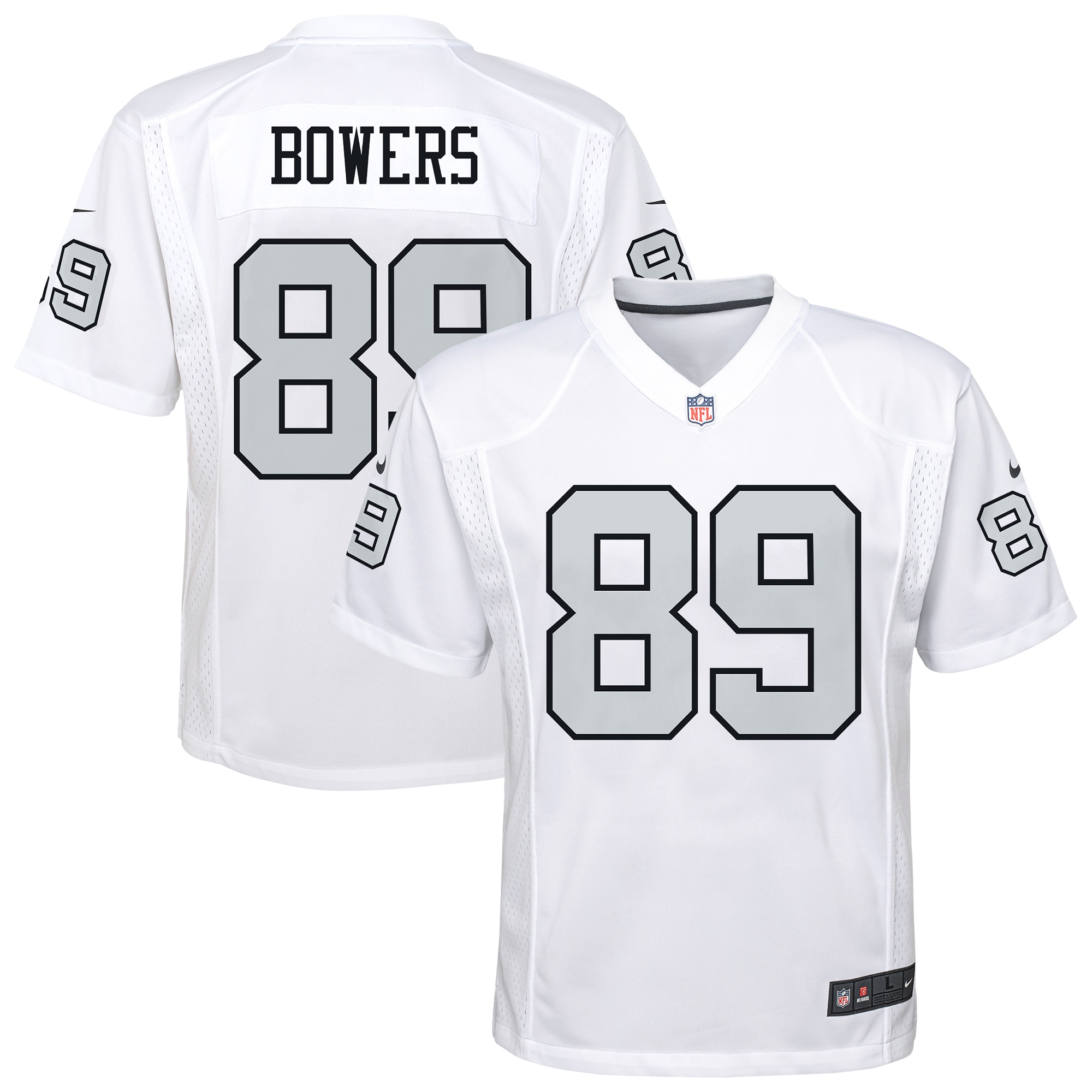 Hunk Wear - Brock Bowers Las Vegas Raiders Nike Youth Alternate Game Jersey ' White