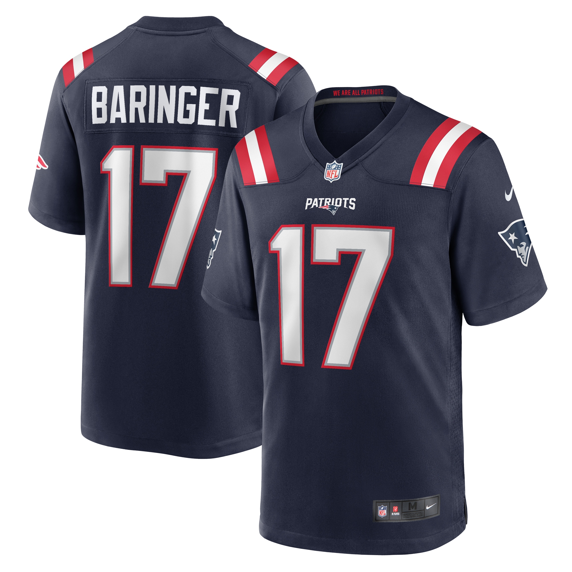 Hunk Wear - Bryce Baringer New England Patriots Nike Team Game Jersey Navy