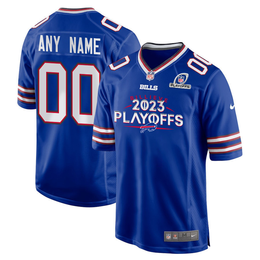 Hunk Wear - Buffalo Bills Billieve 2023 Playoffs Game Men Custom Jersey ' Royal