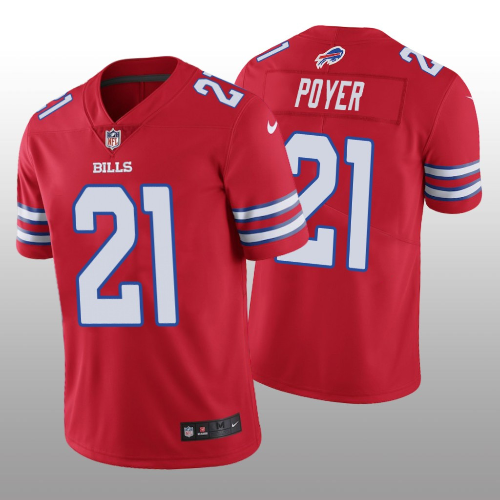 Hunk Wear - Buffalo Bills Jordan Poyer #21 Men Red Color Rush Limited Jersey