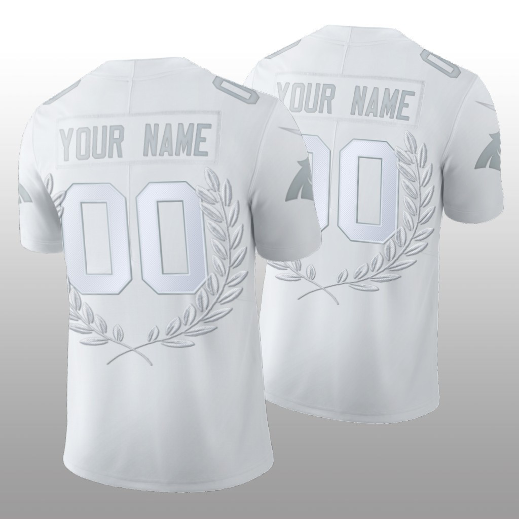 Hunk Wear - Carolina Panthers Custom White Platinum Limited Jersey MVP Men's