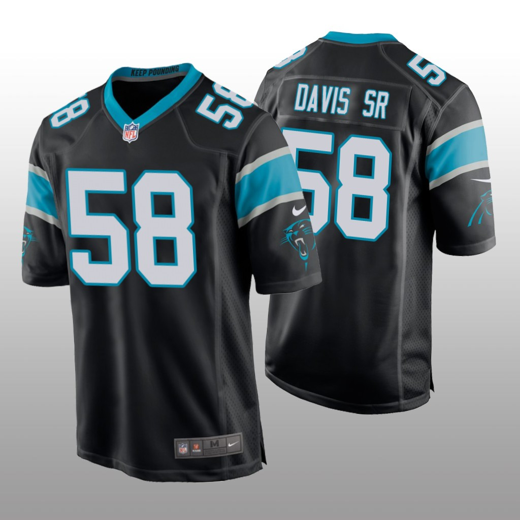 Hunk Wear - Carolina Panthers Thomas Davis Sr Black Jersey Game - Men's