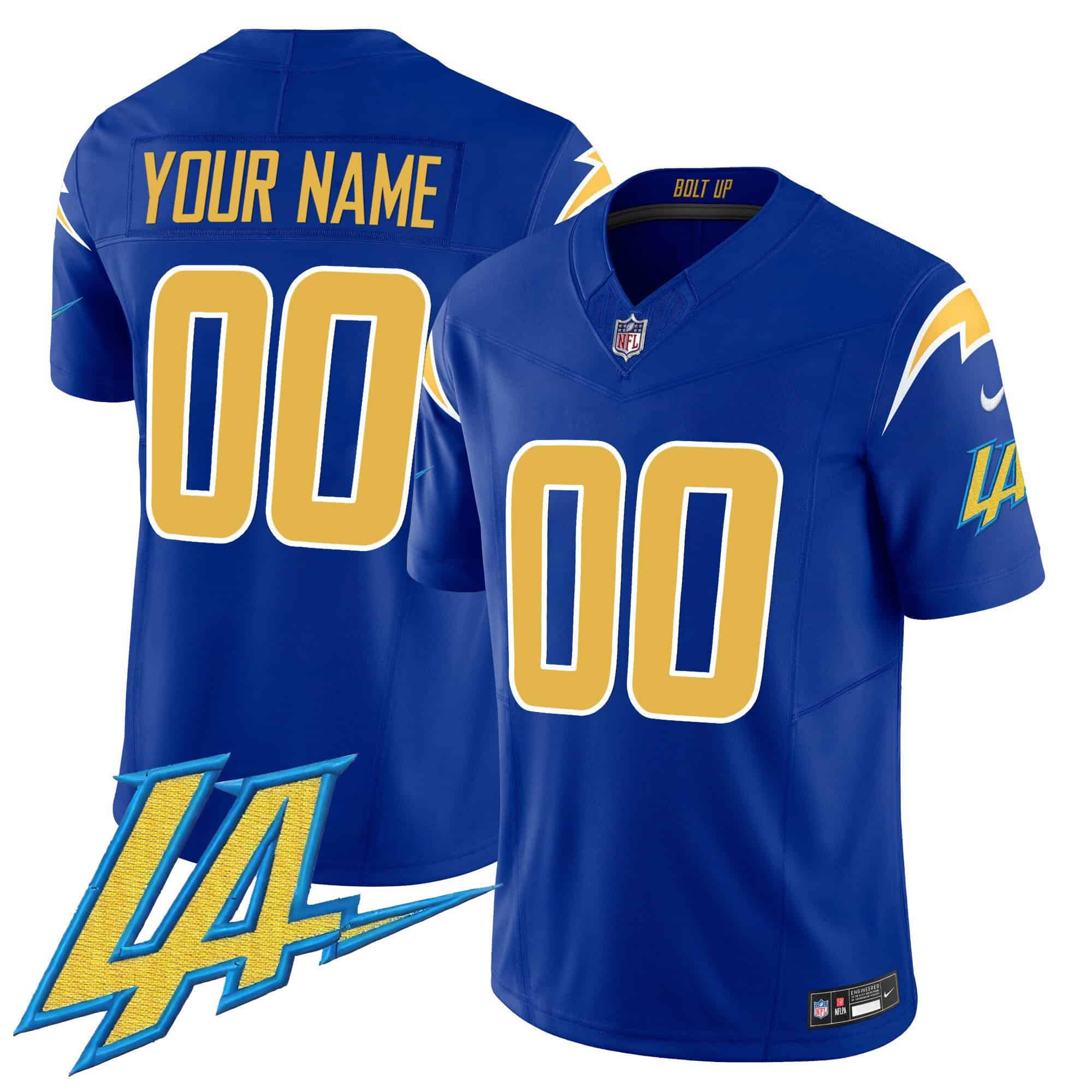 Hunk Wear - Chargers Vapor Limited Custom Jersey V2 ' All Stitched ' Men ' Royal