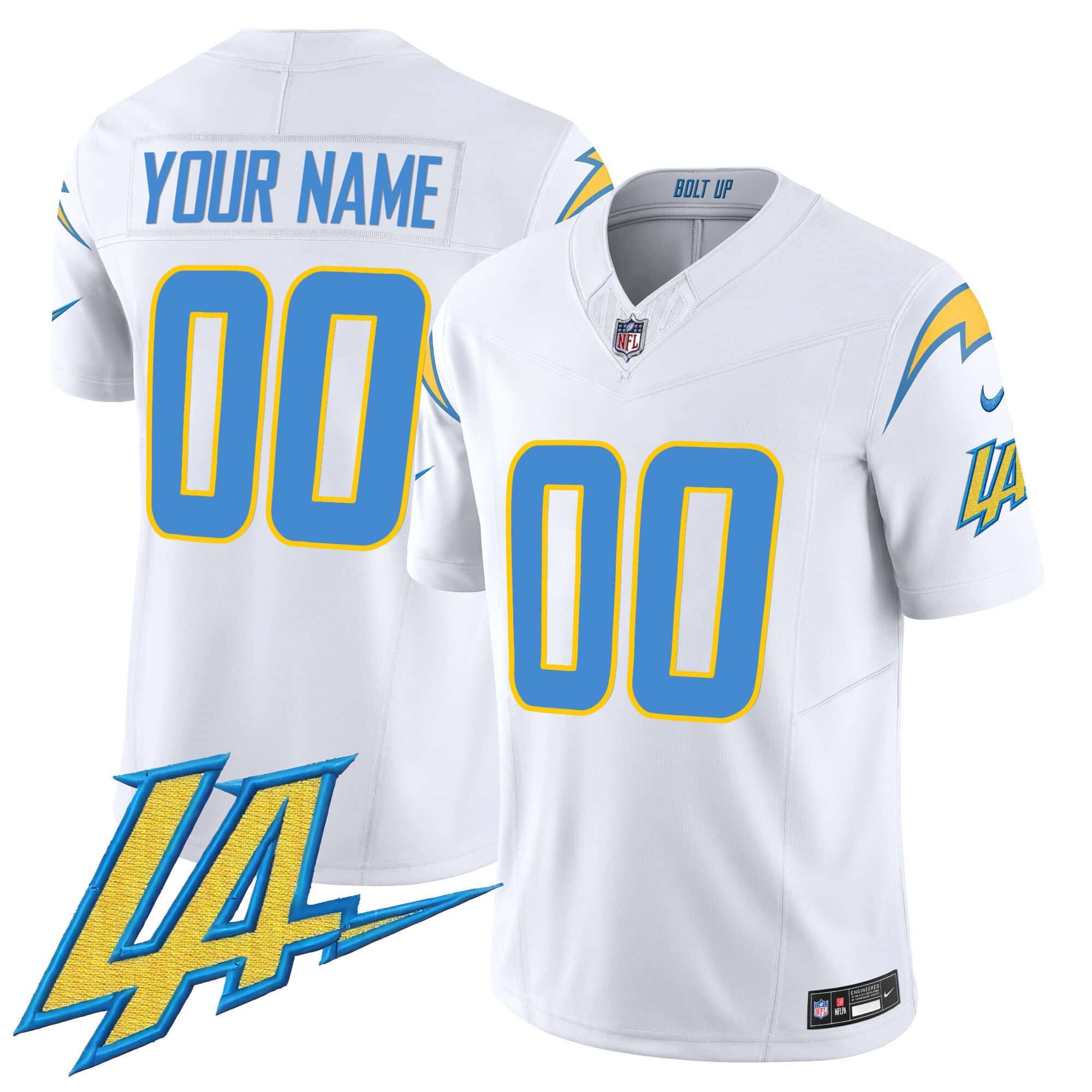 Hunk Wear - Chargers Vapor Limited Custom Jersey V2 ' All Stitched ' Men ' White