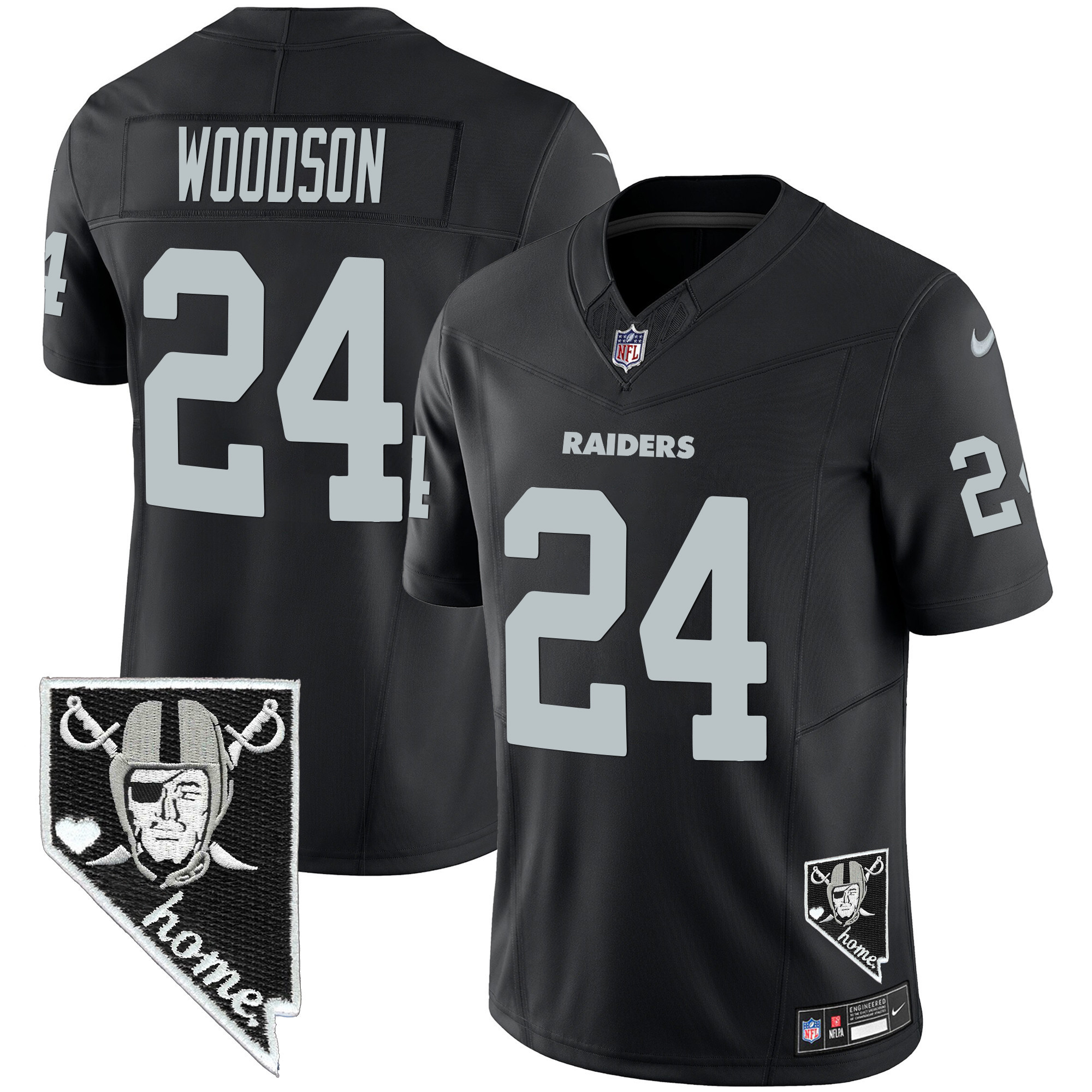 Hunk Wear - Charles Woodson Men's Las Vegas Raiders Nevada Home Patch Vapor Black Jersey