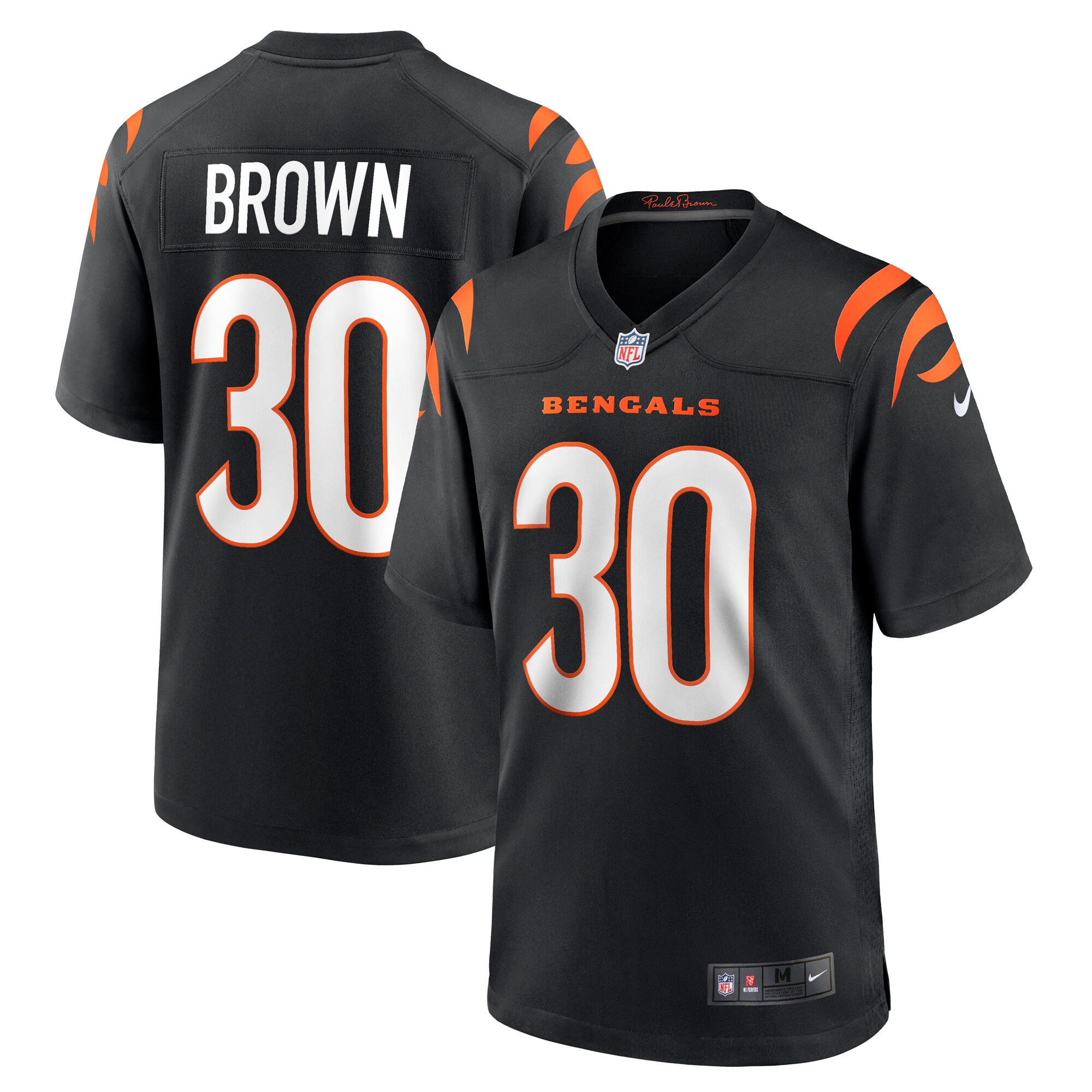 Hunk Wear - Chase Brown Cincinnati Bengals Nike Team Game Jersey – Black