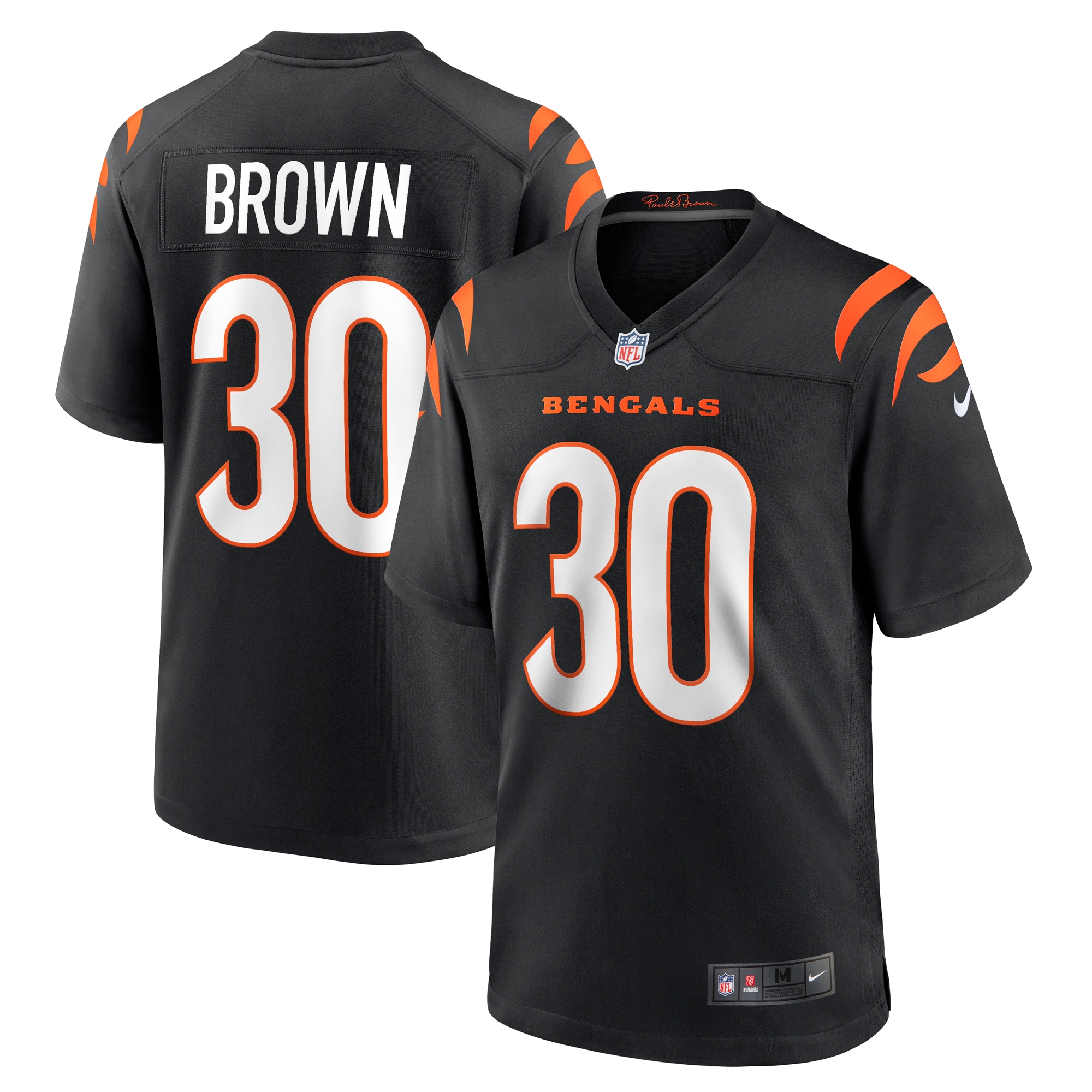 Hunk Wear - Chase Brown Cincinnati Bengals Nike Team Game Jersey Black