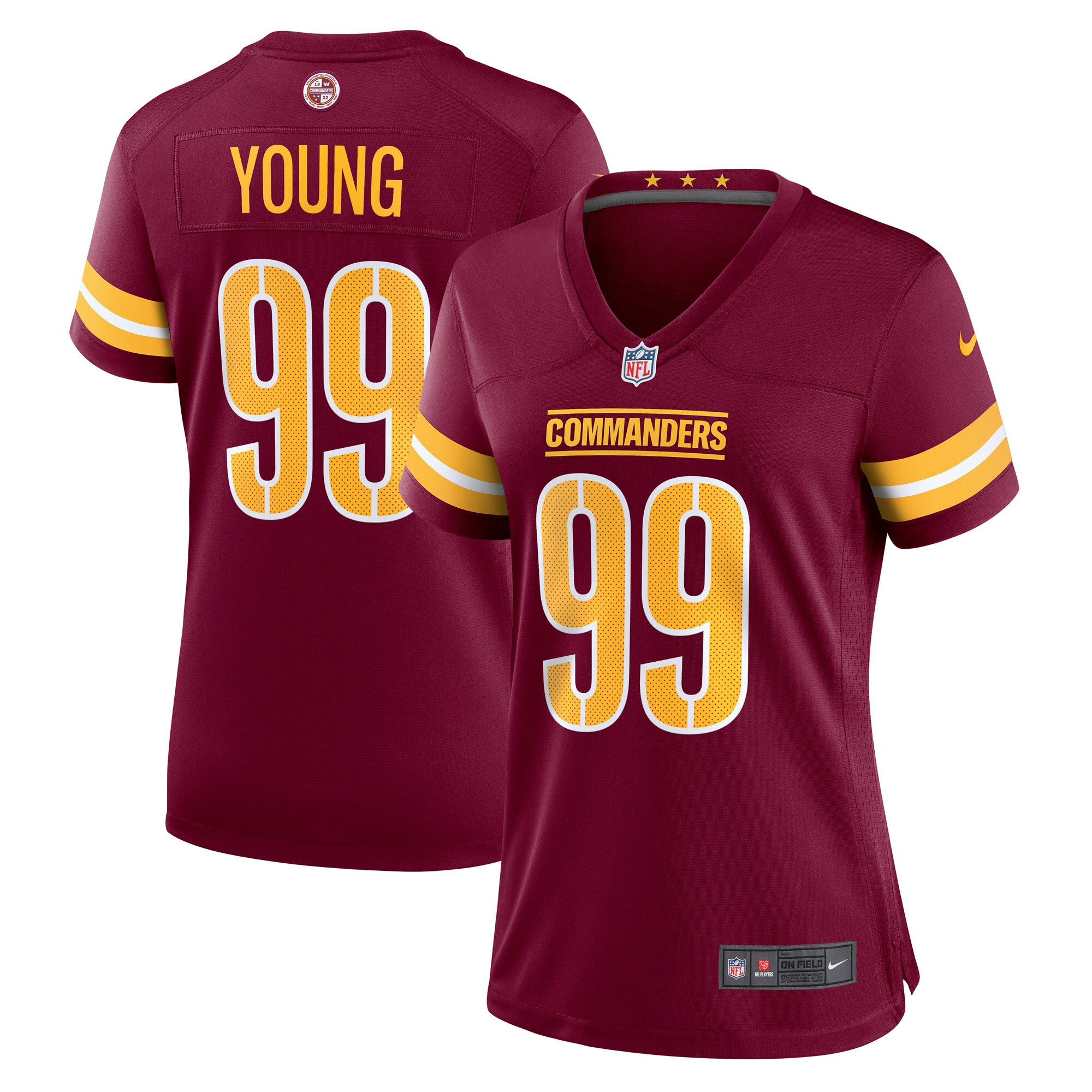 Hunk Wear - Chase Young Washington Commanders Nike Women’s Player Jersey – Burgundy
