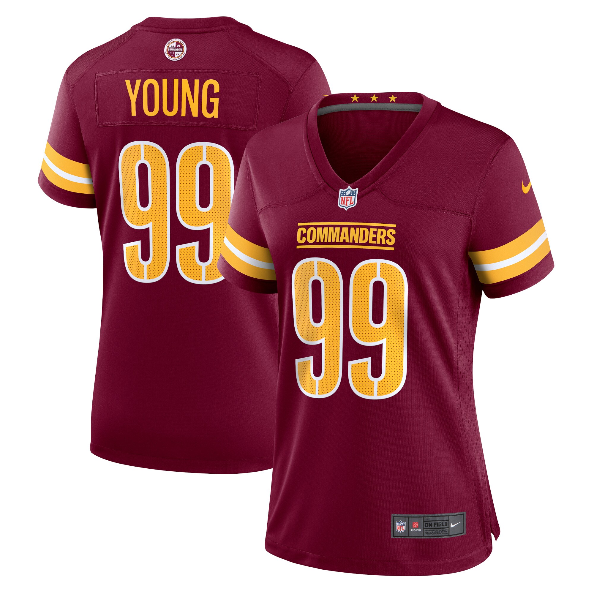 Hunk Wear - Chase Young Washington Commanders Nike Women’s Player Jersey – Burgundy