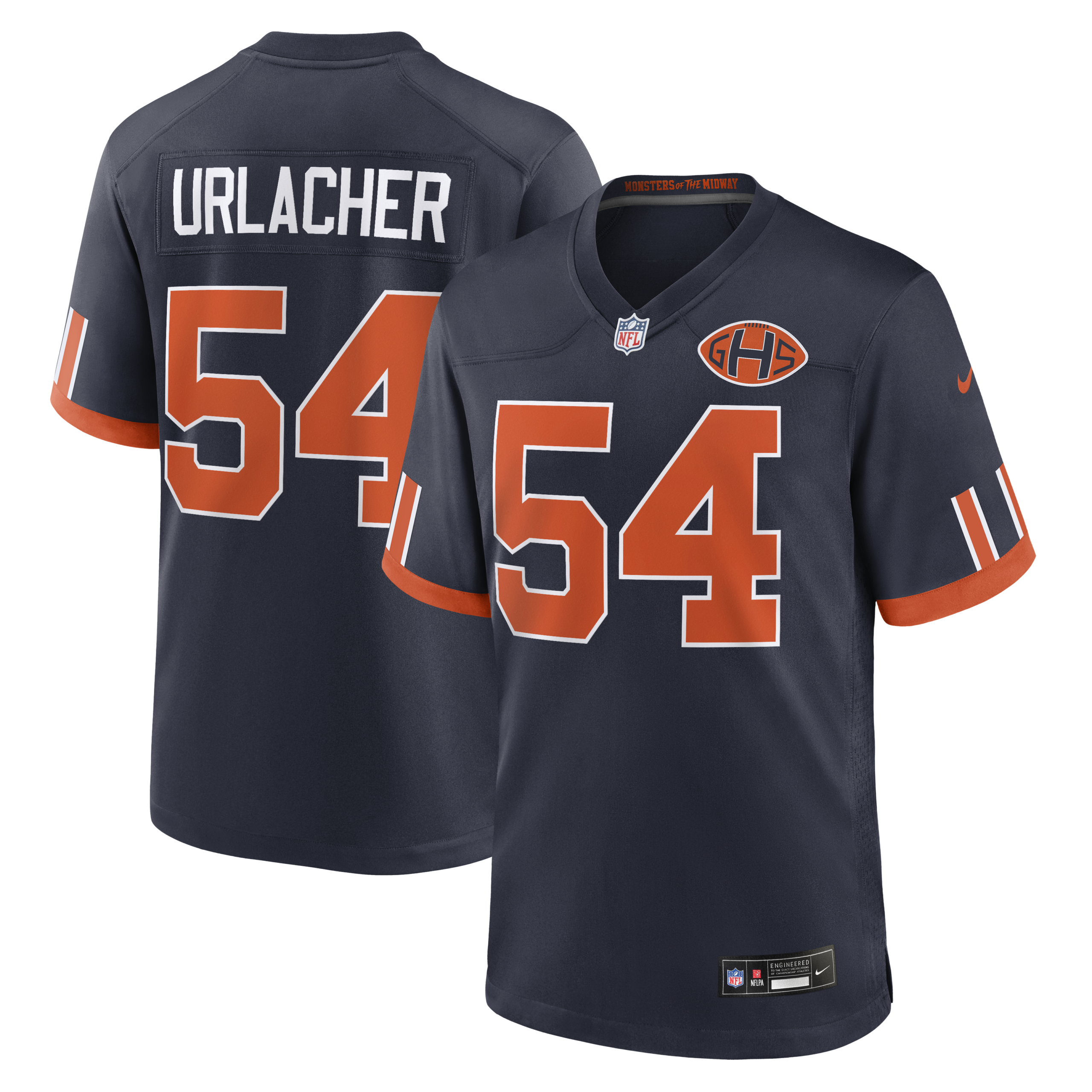 Hunk Wear - Chicago Bears Brian Urlacher Rivalries Vapor Limited Jersey ' All Stitched ' Navy