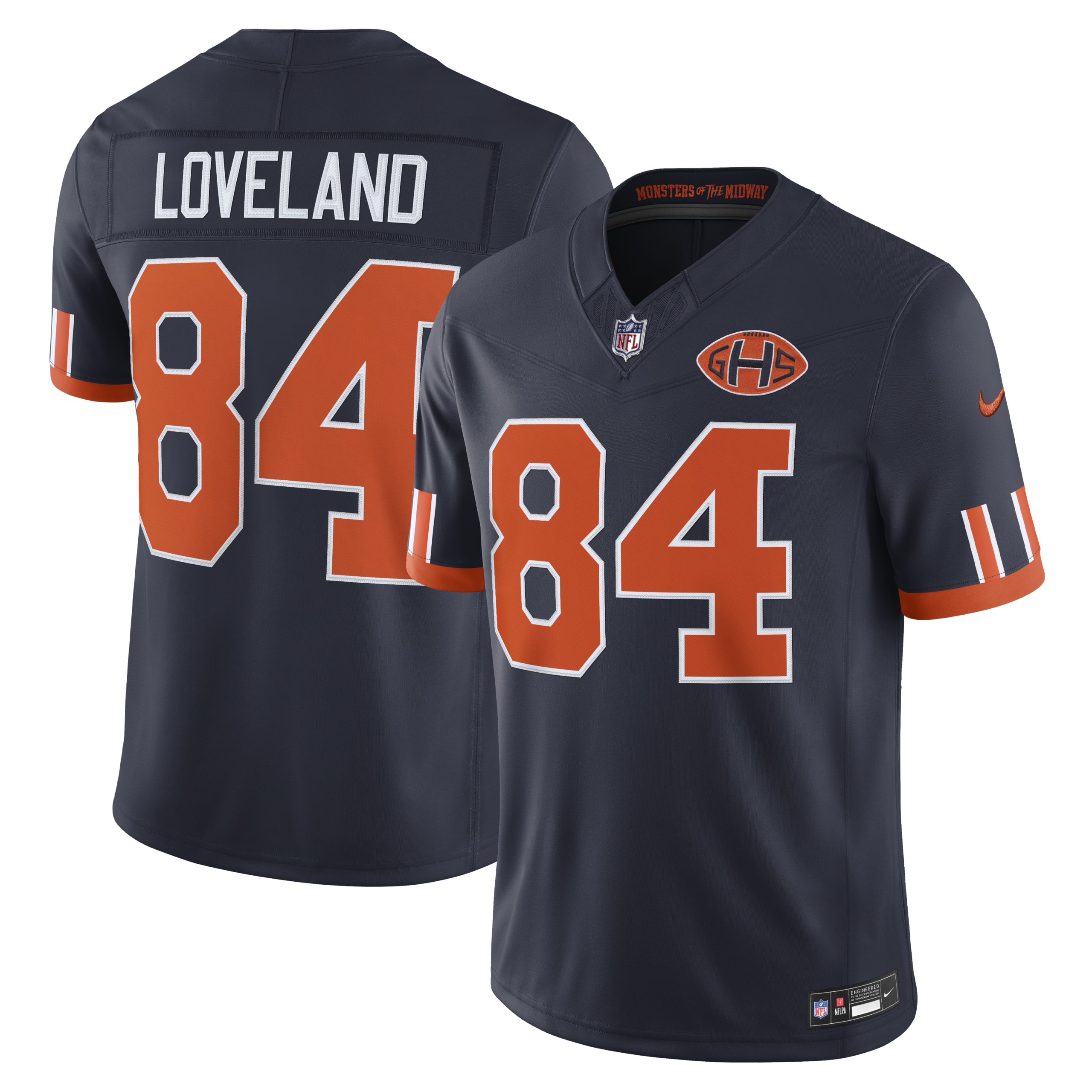 Hunk Wear - Chicago Bears Colston Loveland Rivalries Vapor Limited Jersey ' All Stitched ' Navy