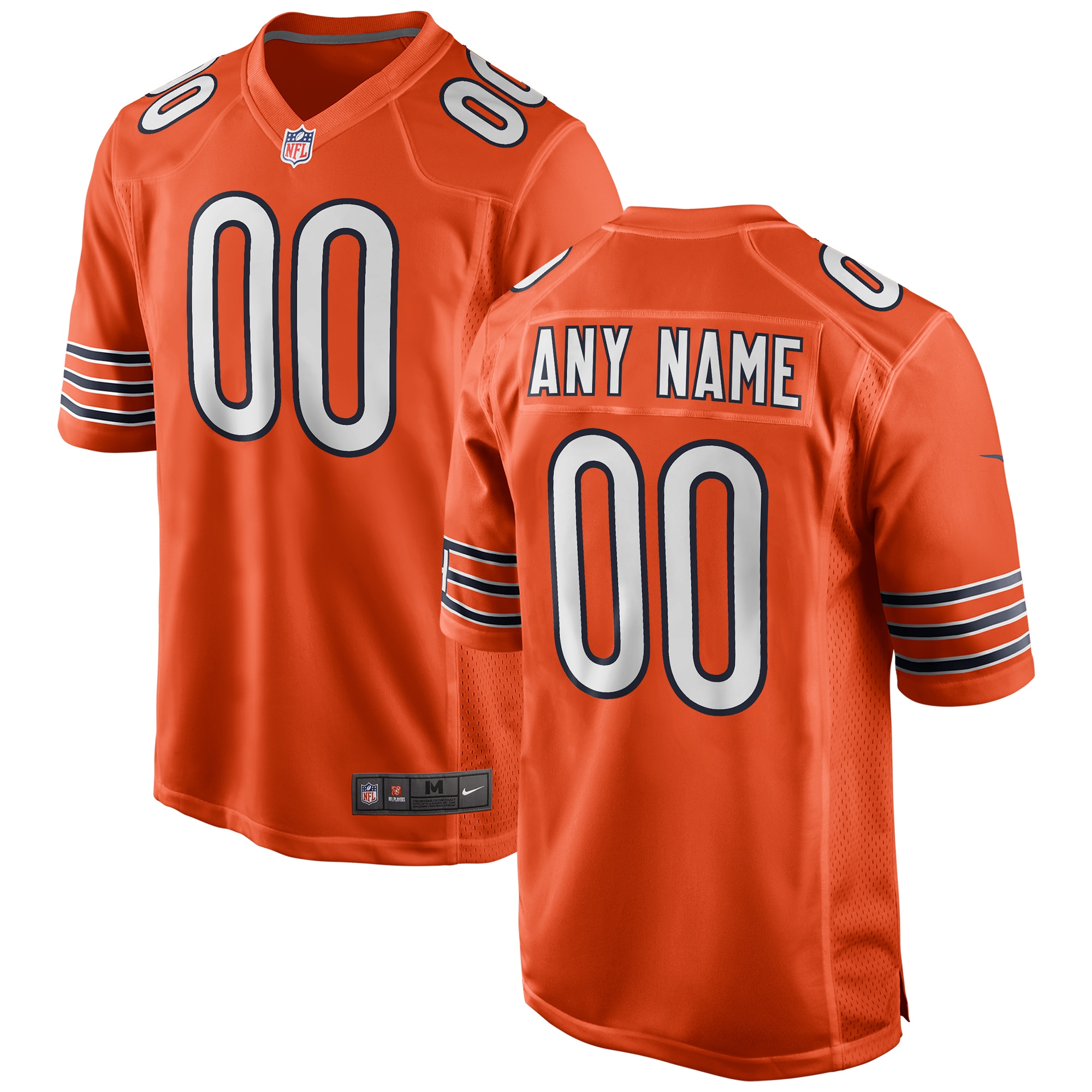 Hunk Wear - Chicago Bears Nike Alternate Custom Game Jersey – Orange