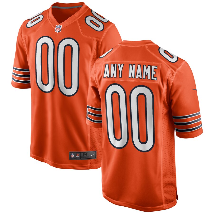 Hunk Wear - Chicago Bears Nike Alternate Custom Game Jersey – Orange