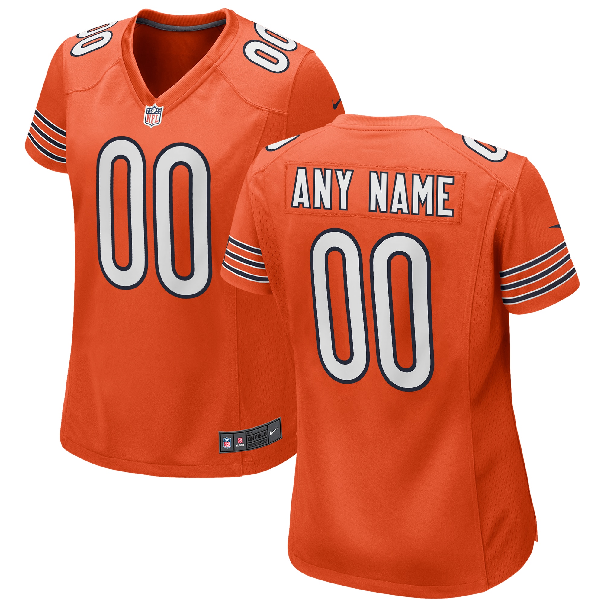 Hunk Wear - Chicago Bears Nike Women’s Alternate Custom Game Jersey – Orange