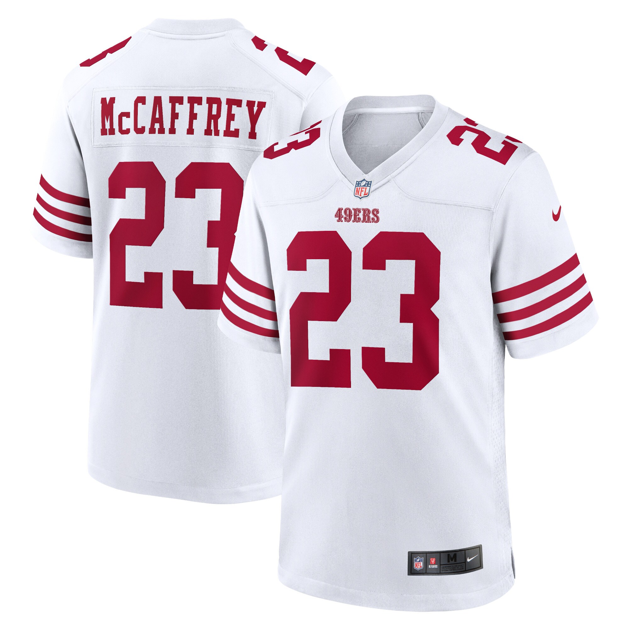 Hunk Wear - Christian McCaffrey San Francisco 49ers Nike Game Player Jersey – White