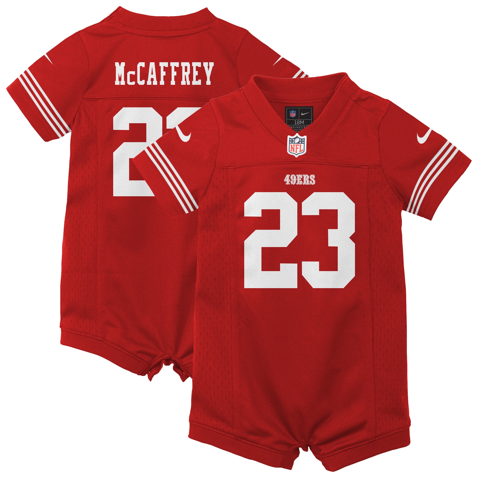 Hunk Wear - Christian McCaffrey San Francisco 49ers Nike Newborn & Infant Game Romper Jersey ' Scarlet