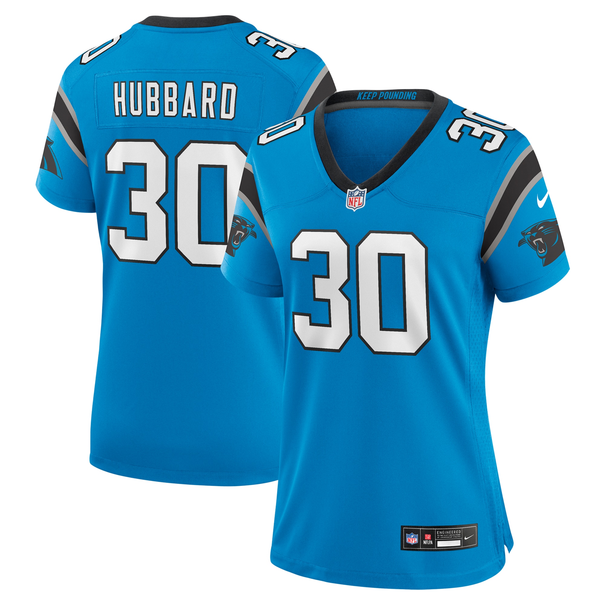 Hunk Wear - Chuba Hubbard Carolina Panthers Nike Women’s Alternate Game Jersey – Blue