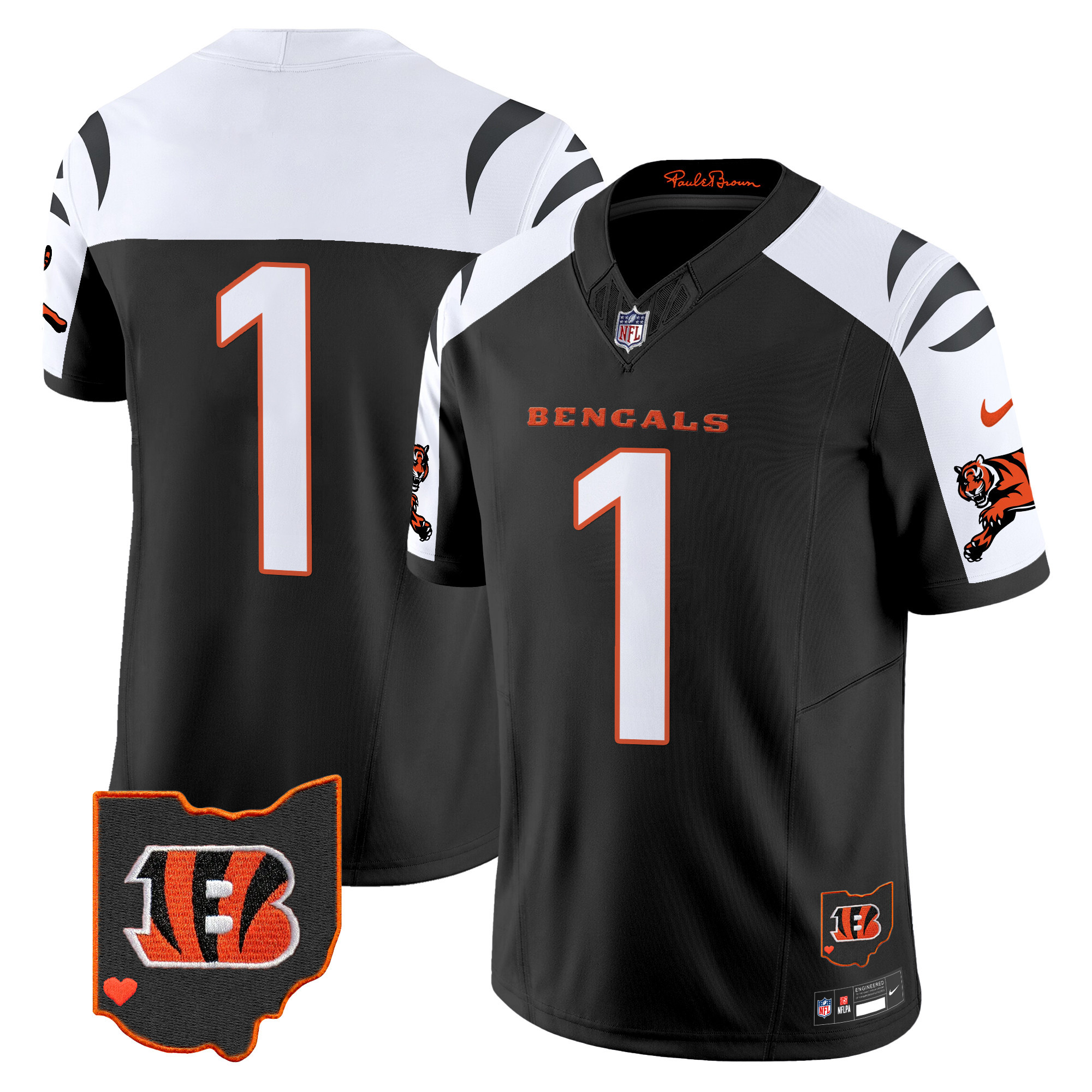 Hunk Wear - Cincinnati Bengals #1 Team 2026 Vapor Limited Jersey ' All Stitched ' Alternate