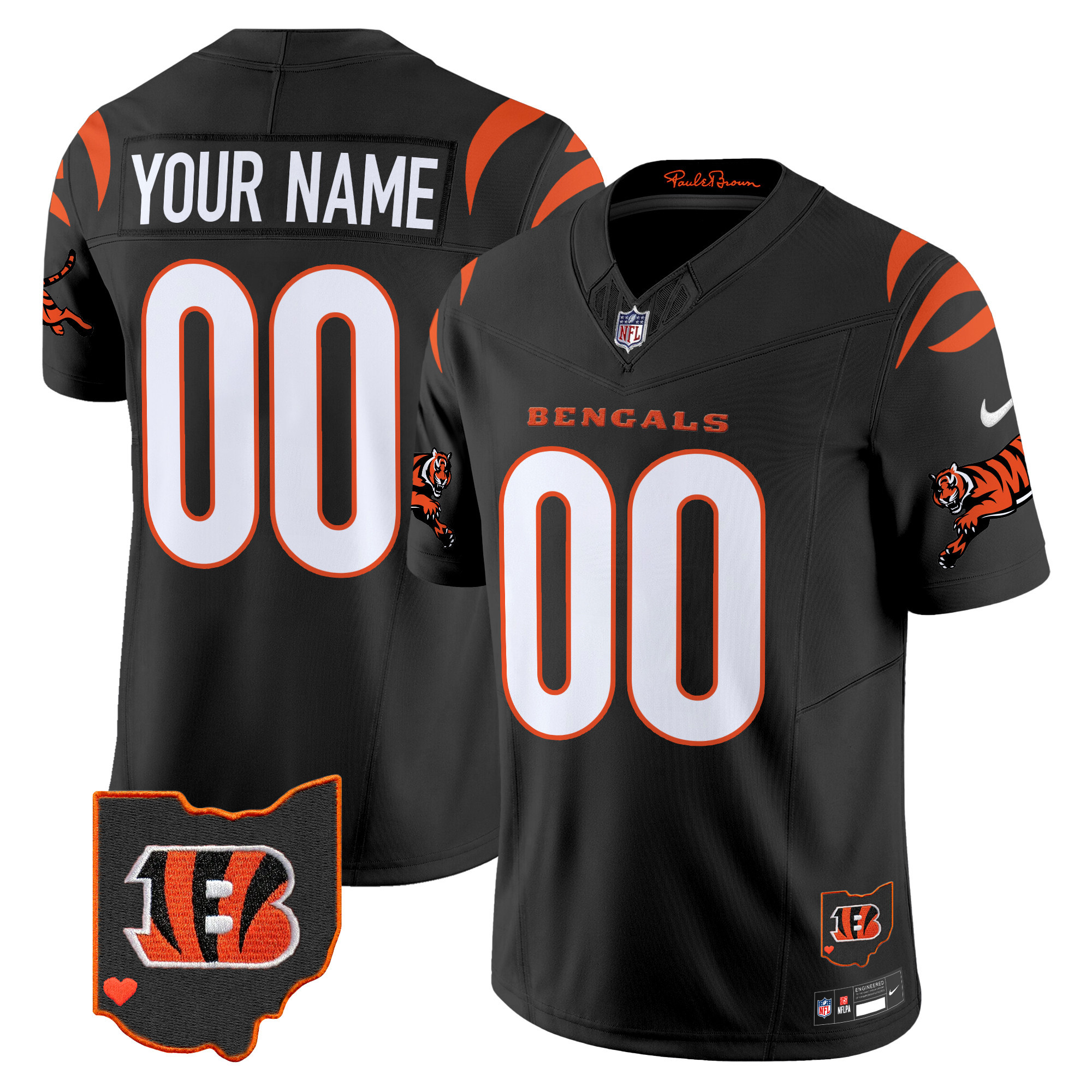 Hunk Wear - Cincinnati Bengals 2026 Vapor Limited Custom Jersey ' All Stitched ' Black