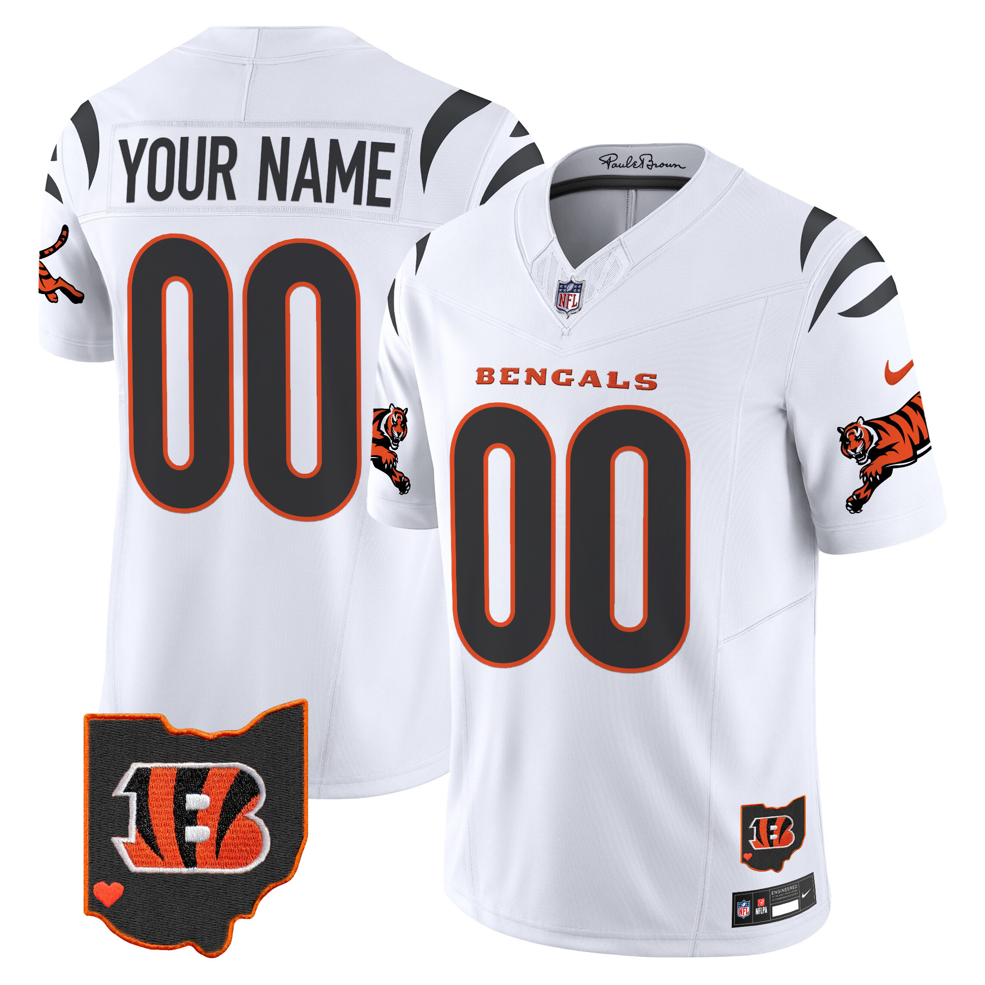 Hunk Wear - Cincinnati Bengals 2026 Vapor Limited Custom Jersey ' All Stitched ' White