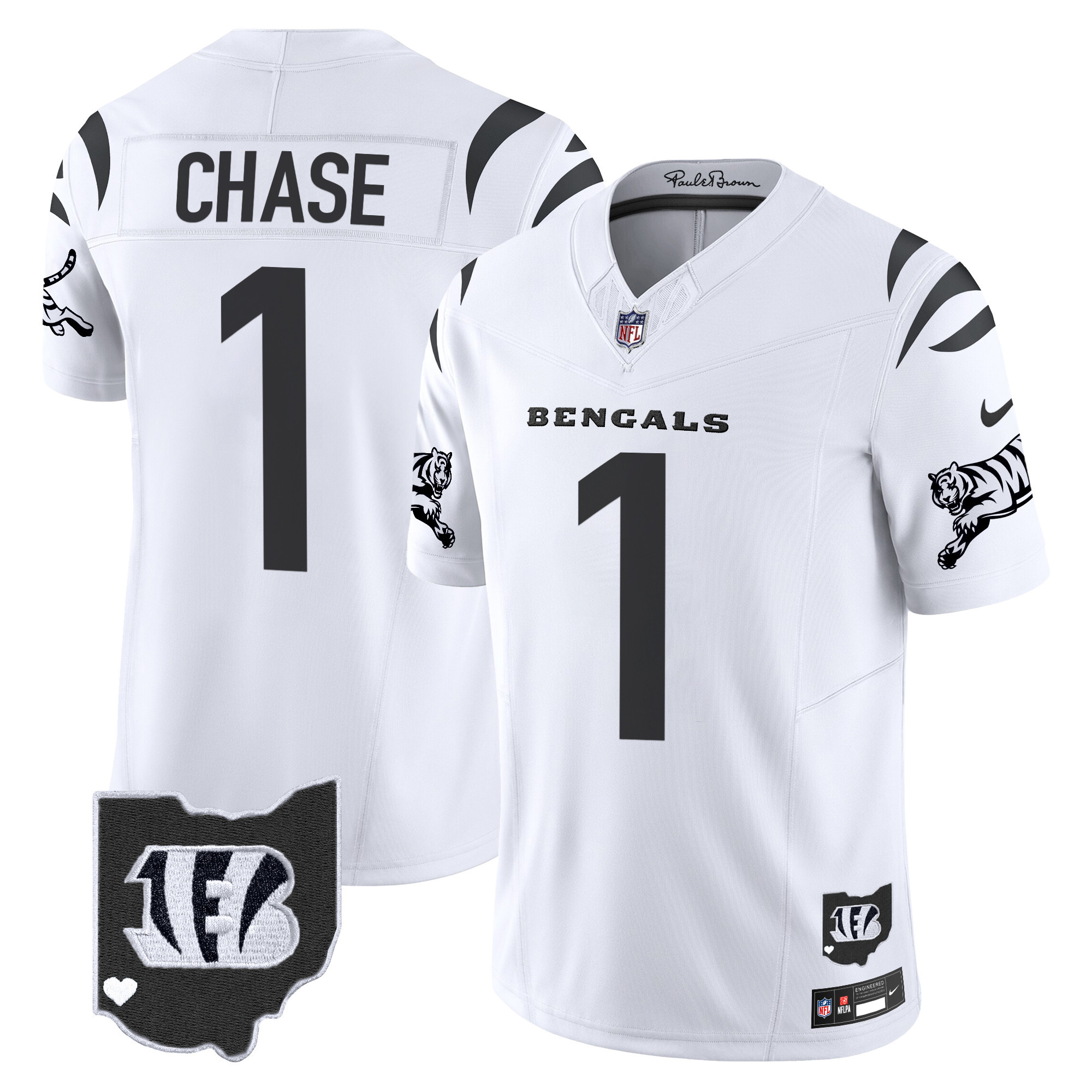 Hunk Wear - Cincinnati Bengals Ja'Marr Chase 2026 Vapor Limited Jersey ' All Stitched ' White Limited