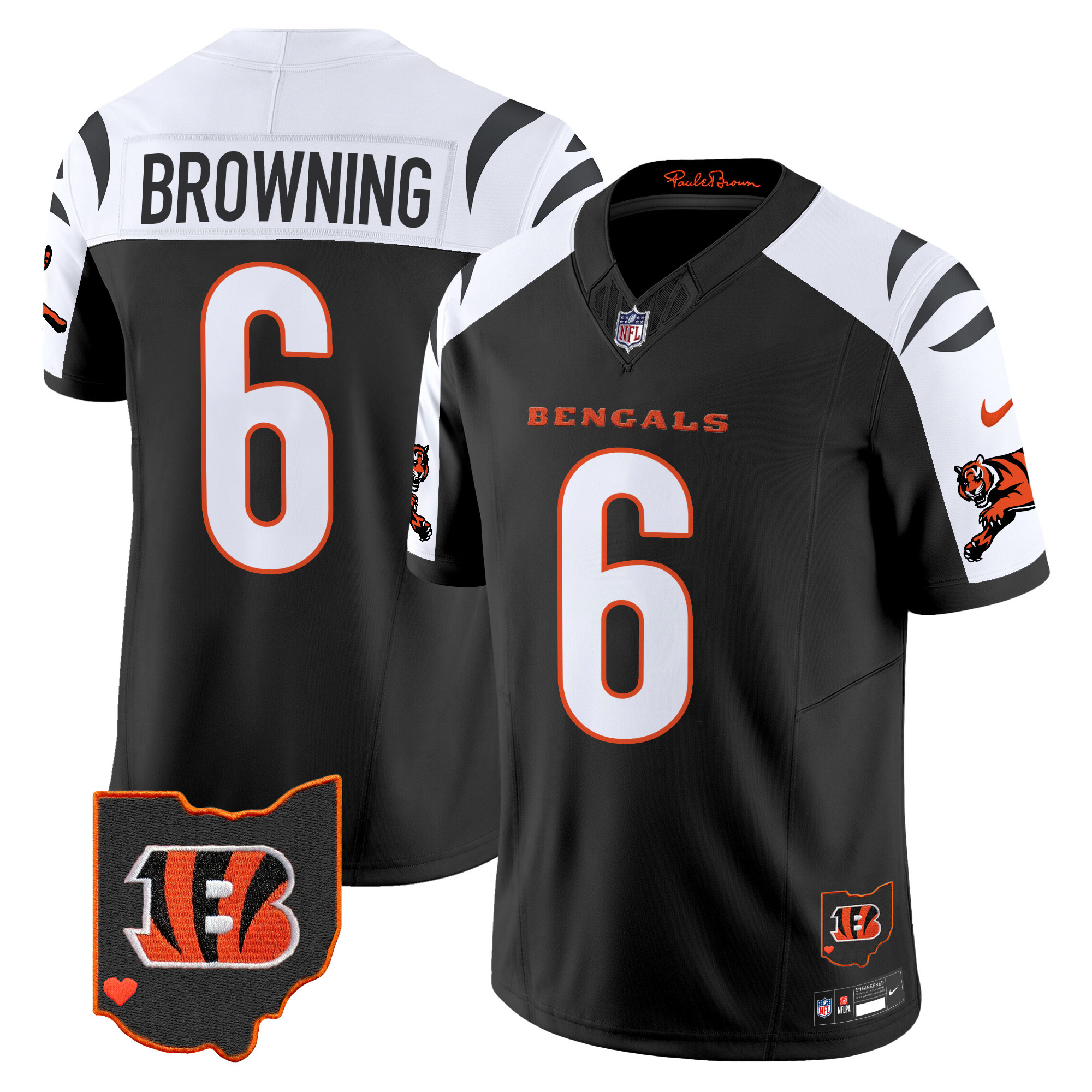 Hunk Wear - Cincinnati Bengals Jake Browning 2026 Vapor Limited Jersey ' All Stitched ' Alternate