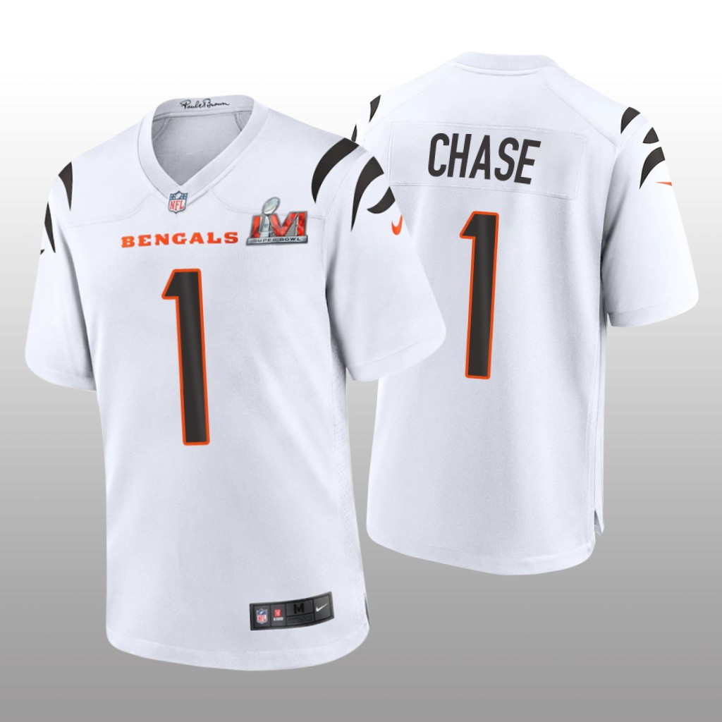 Hunk Wear - Cincinnati Bengals Ja'Marr Chase White Game Jersey Super Bowl LVI - Men's