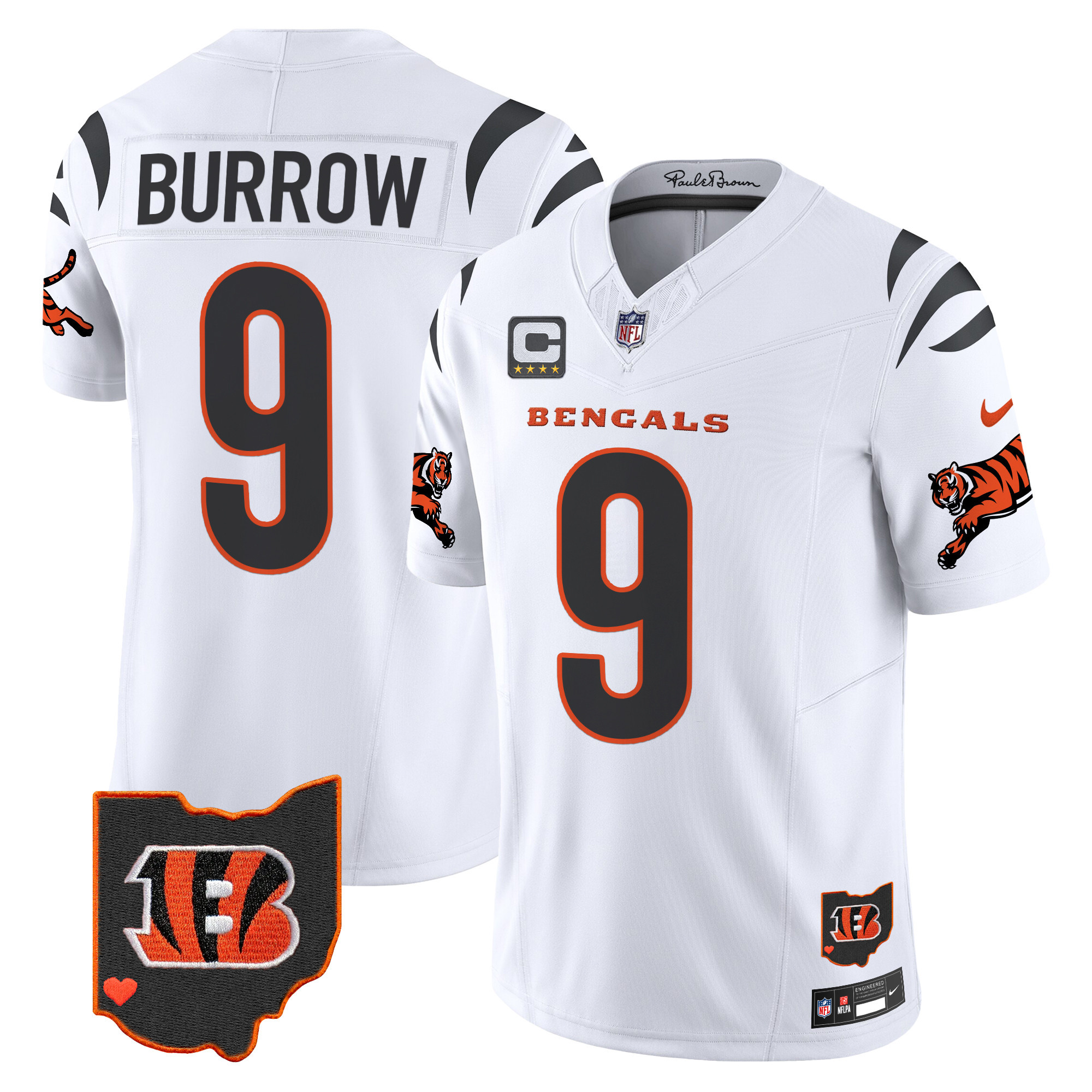Hunk Wear - Cincinnati Bengals Joe Burrow 2026 Vapor Limited Jersey ' All Stitched ' White