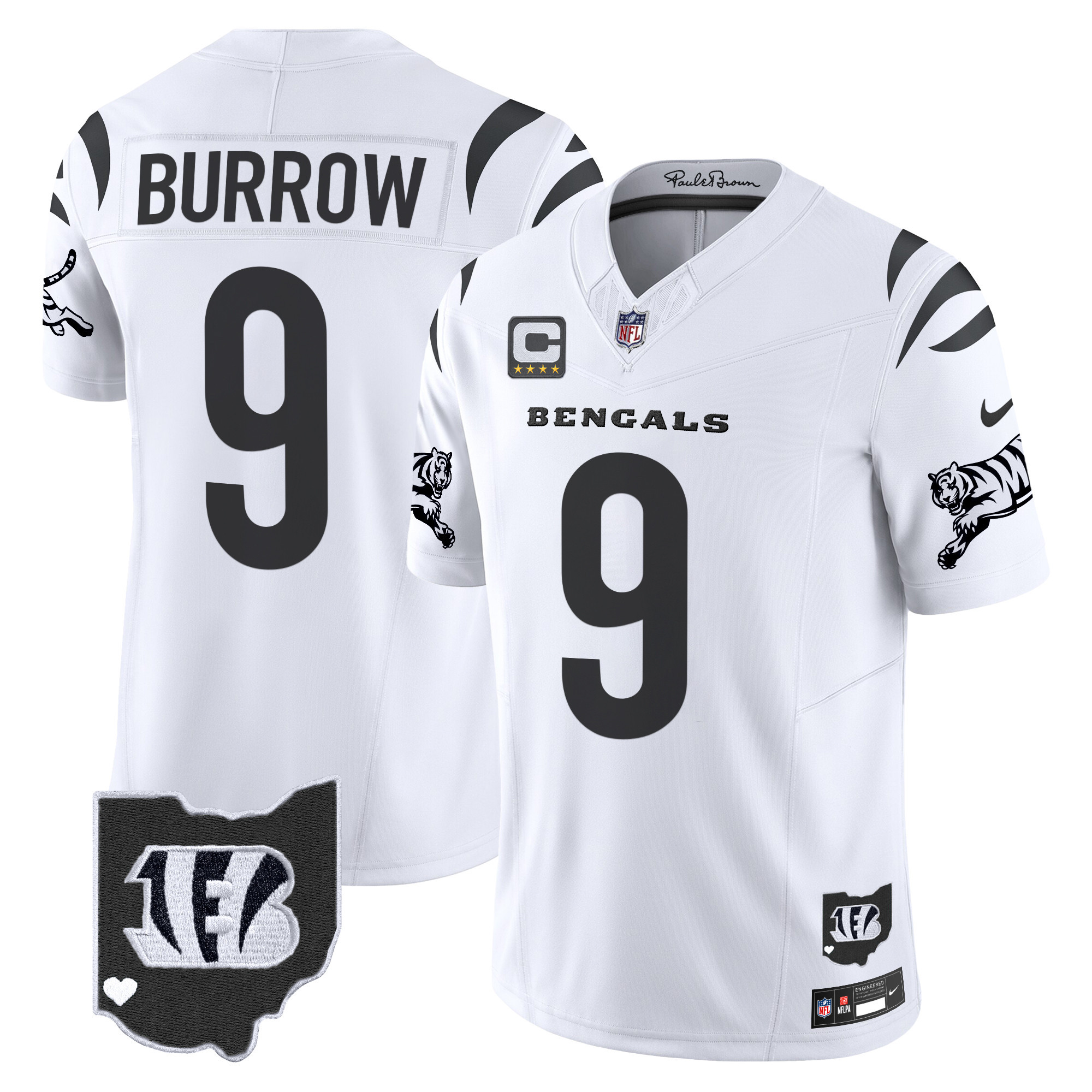 Hunk Wear - Cincinnati Bengals Joe Burrow 2026 Vapor Limited Jersey ' All Stitched ' White Limited