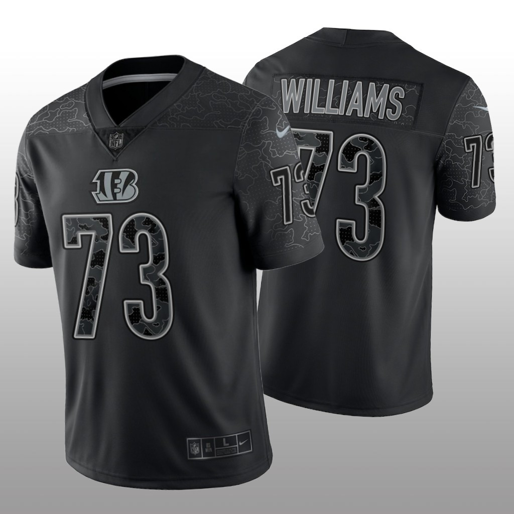 Hunk Wear - Cincinnati Bengals Jonah Williams Black Jersey Reflective Limited - Men's