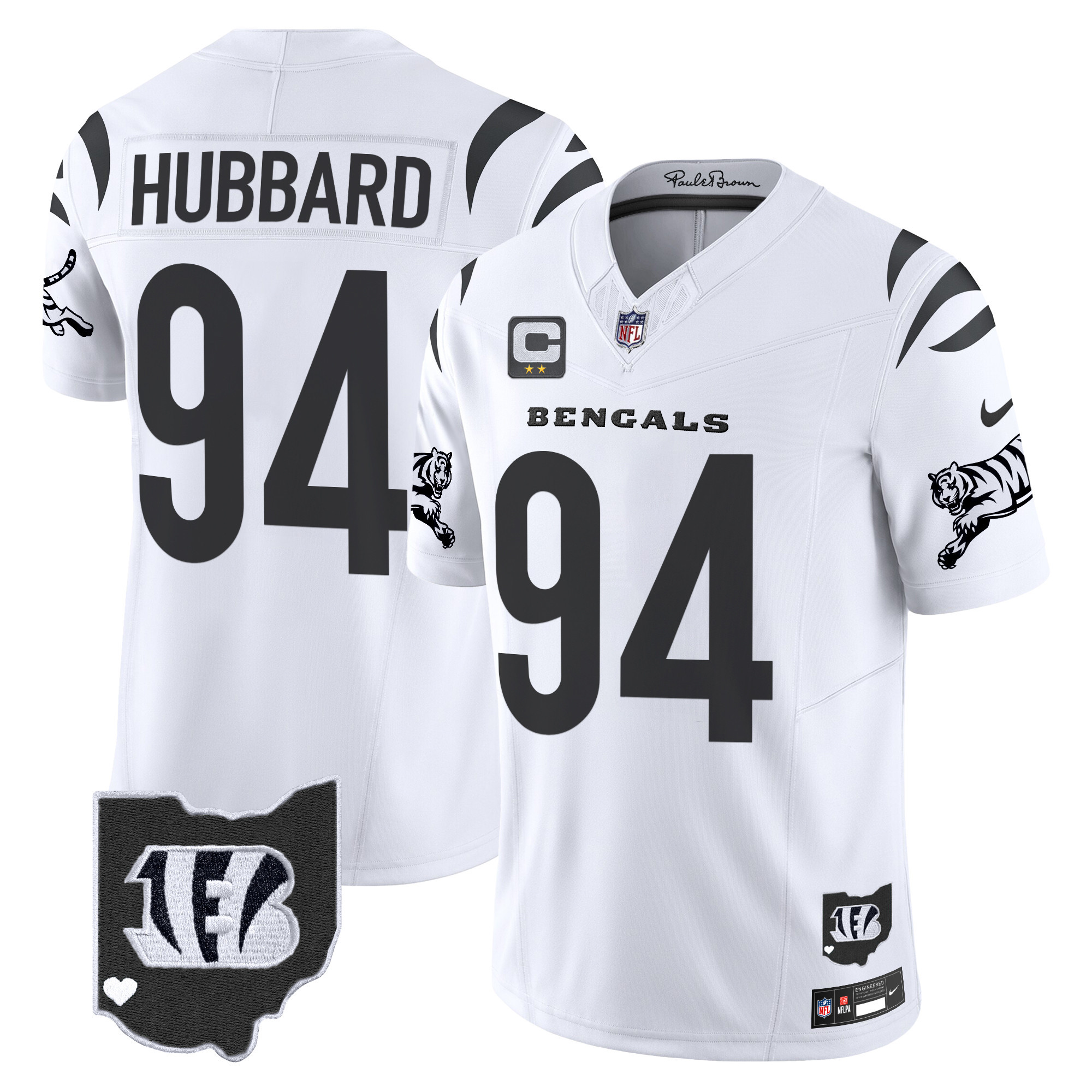 Hunk Wear - Cincinnati Bengals Sam Hubbard 2026 Vapor Limited Jersey ' All Stitched ' White Limited