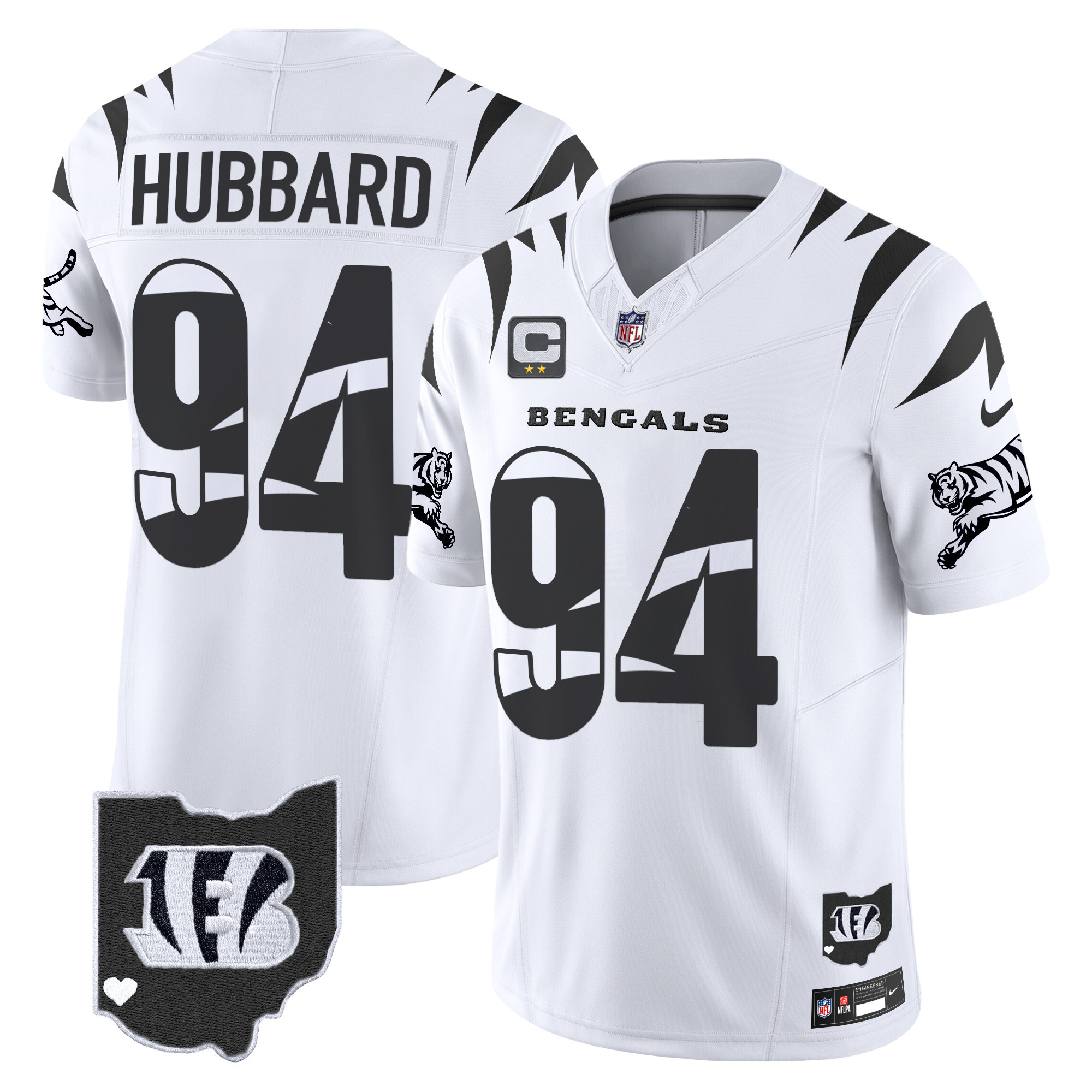 Hunk Wear - Cincinnati Bengals Sam Hubbard Special Vapor Limited Jersey ' All Stitched ' White Limited