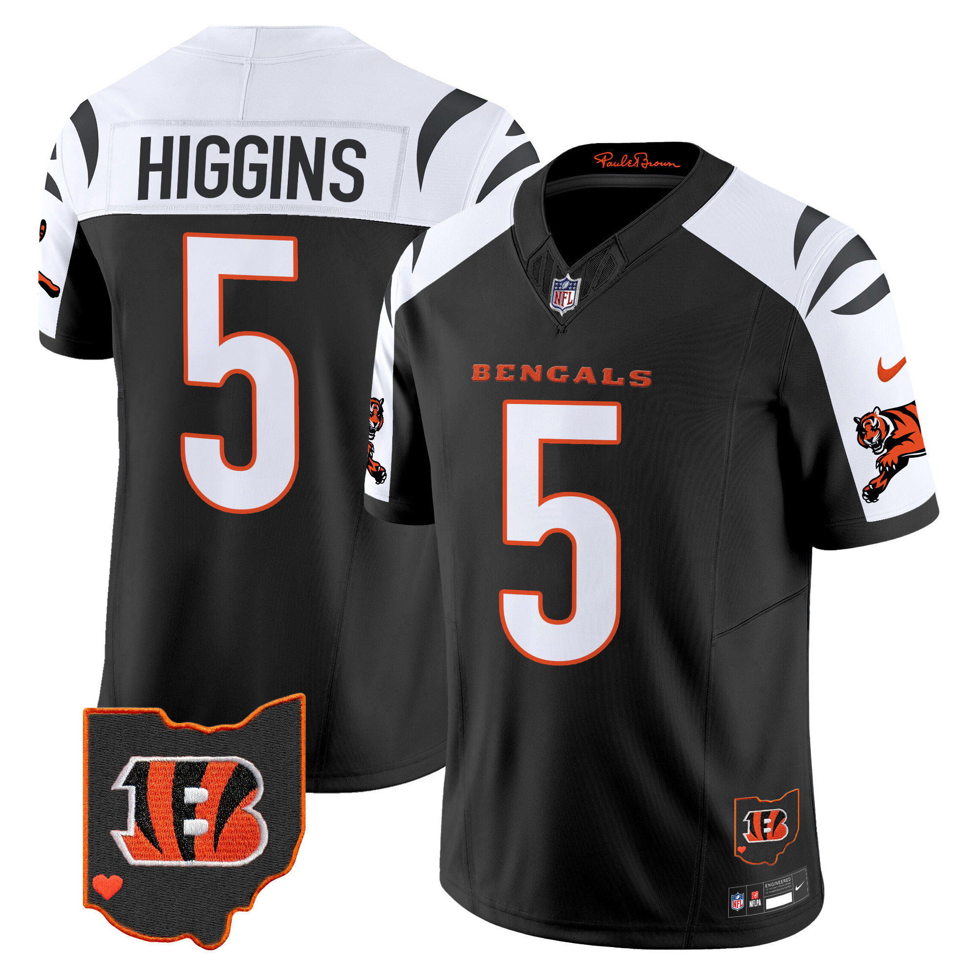 Hunk Wear - Cincinnati Bengals Tee Higgins 2026 Vapor Limited Jersey ' All Stitched ' Alternate