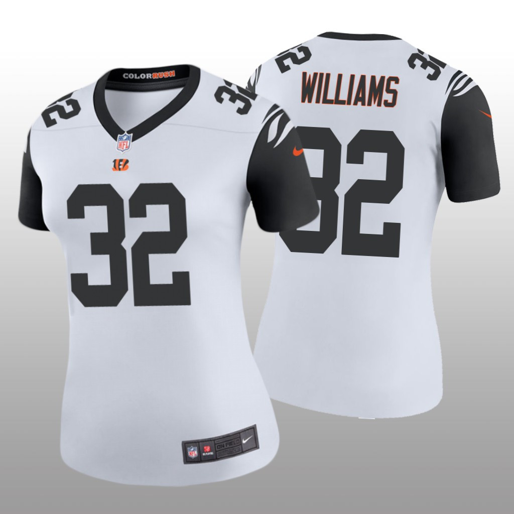 Hunk Wear - Cincinnati Bengals Trayveon Williams White Jersey Color Rush Legend - Women's
