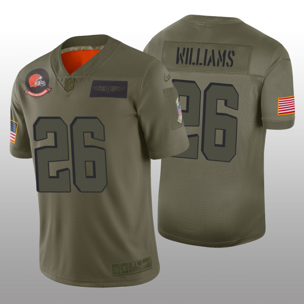 Hunk Wear - Cleveland Browns Greedy Williams Camo Limited Jersey Salute to Service - Men's