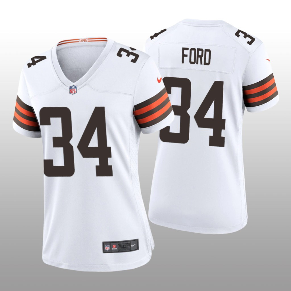 Hunk Wear - Cleveland Browns Jerome Ford White Jersey Game - Women's