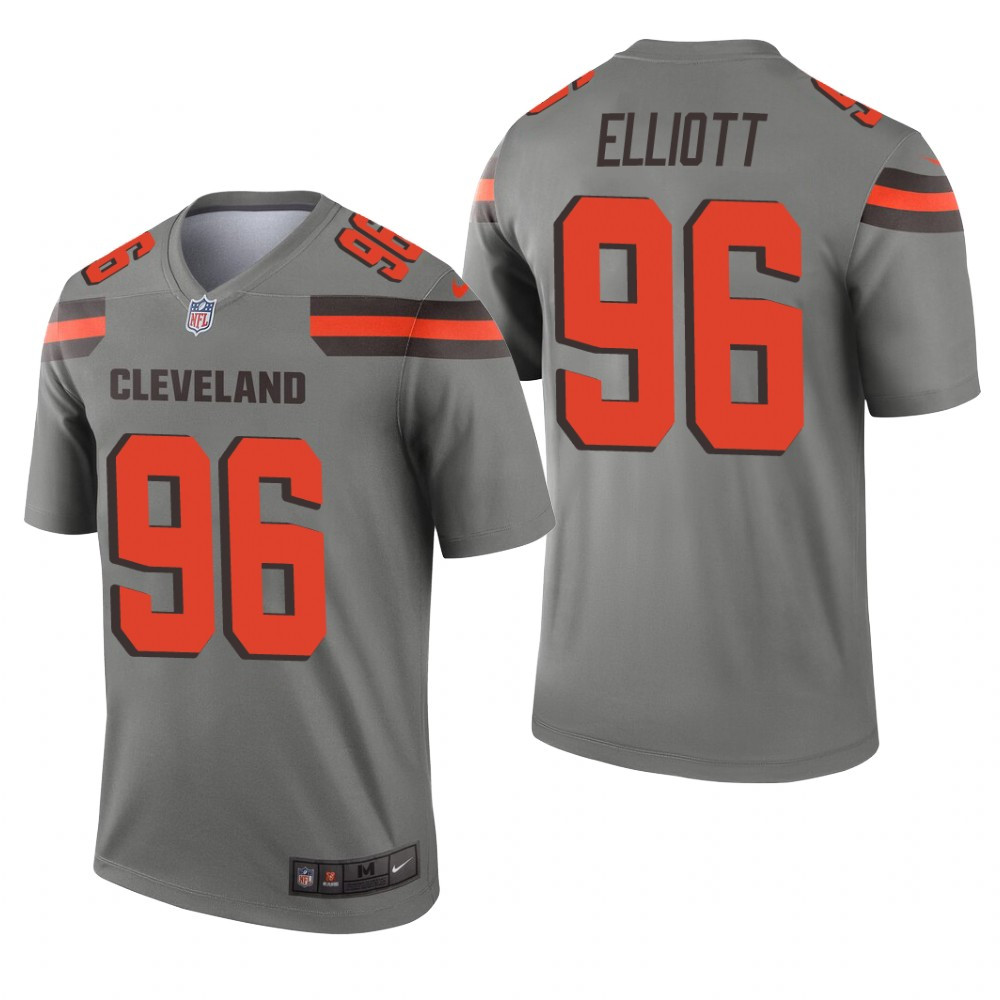 Hunk Wear - Cleveland Browns Jordan Elliott Gray Jersey Inverted Legend - Men's