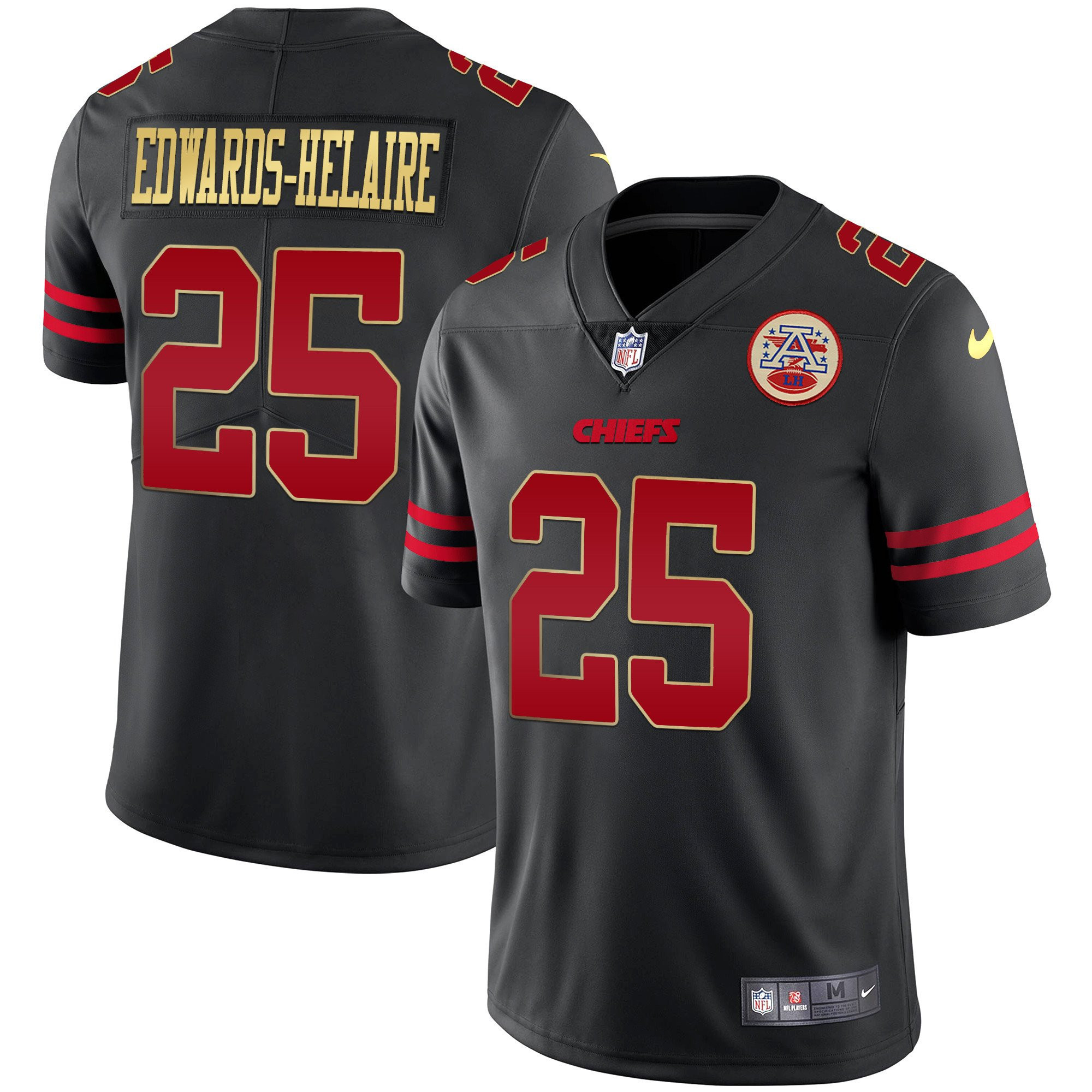 Hunk Wear - Clyde Edwards-Helaire Kansas City Chiefs Black Red Vapor Jersey