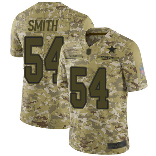 Hunk Wear - Cowboys #54 Jaylon Smith Camo Men's Stitched Football Limited 2018 Salute To Service Jersey