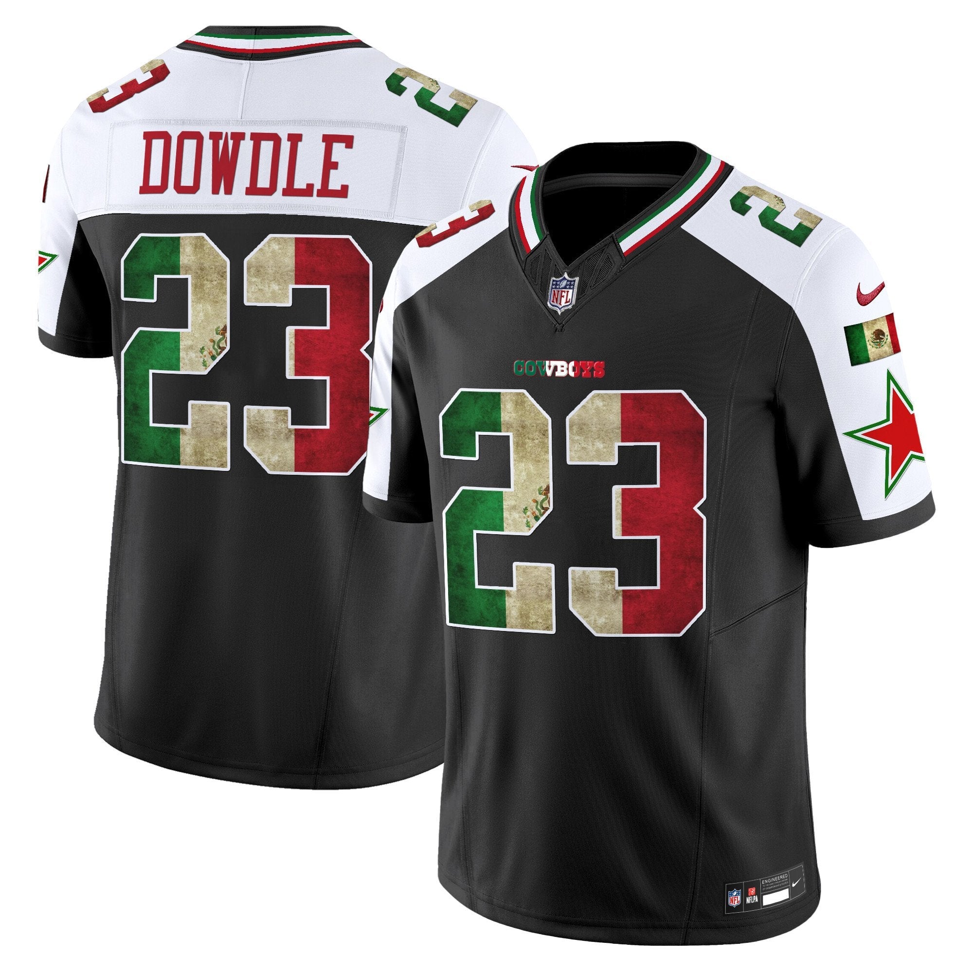 Hunk Wear - Dallas Cowboys Mexico Vapor Limited Jersey V3 ' All Stitched ' Alternate ' Rico Dowdle Jersey