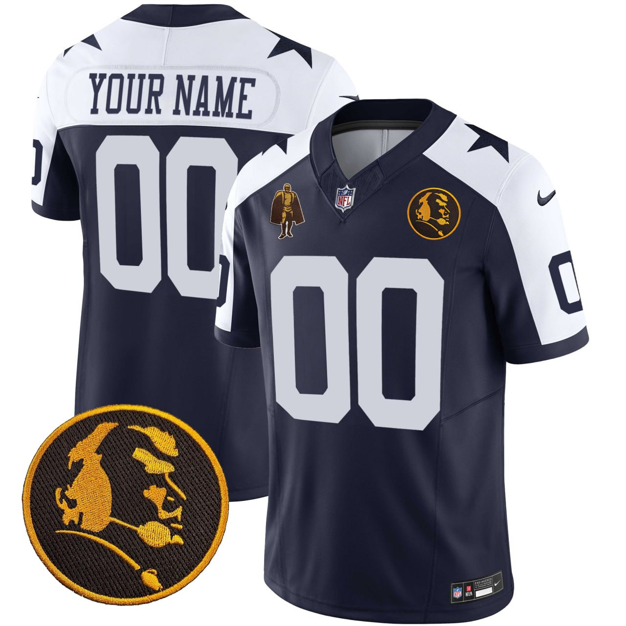 Hunk Wear - Dallas Cowboys Throwback John Madden Patch Vapor Limited Custom Jersey – All Stitched