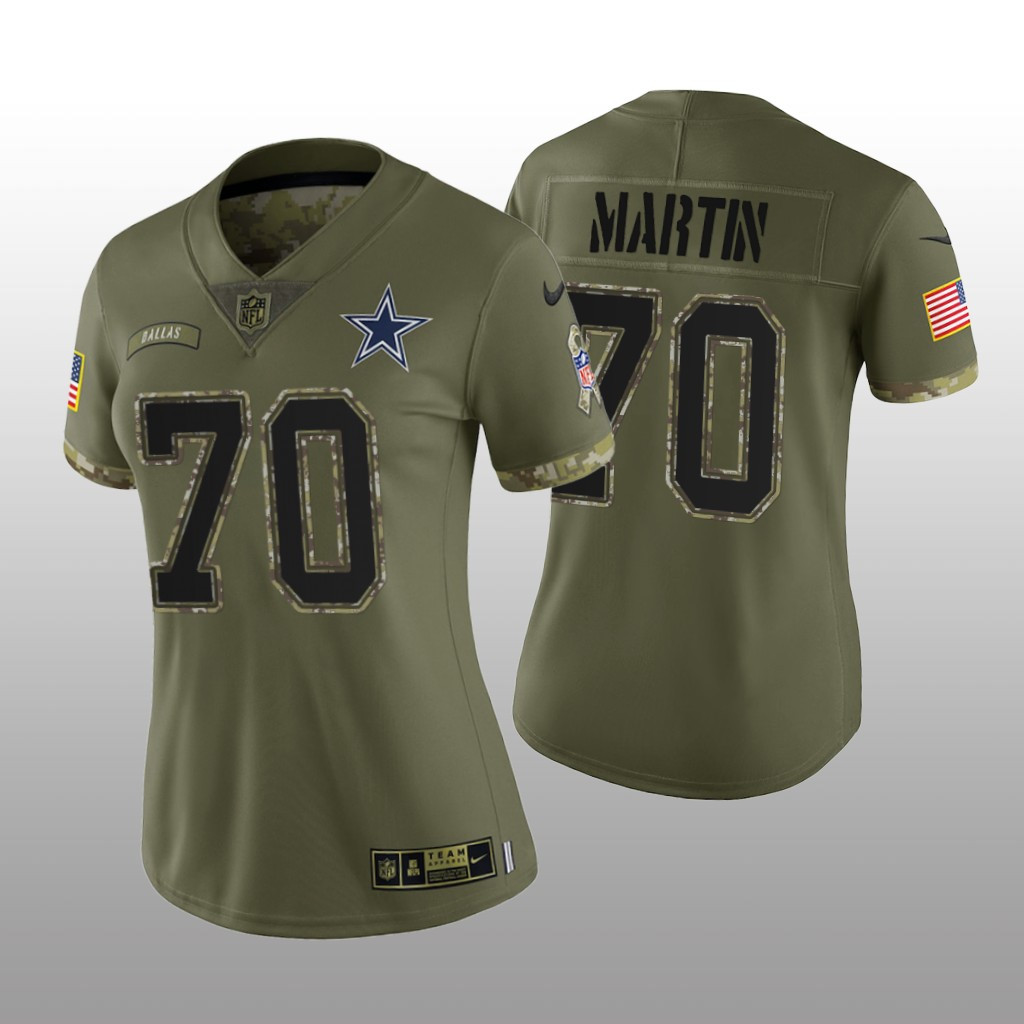 Hunk Wear - Dallas Cowboys Zack Martin Olive Limited Jersey Salute To Service - Women's
