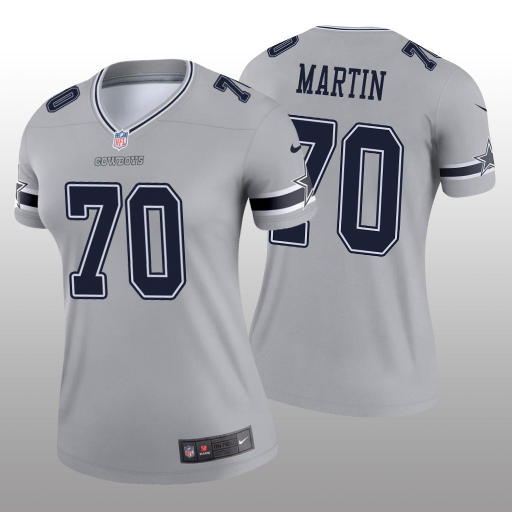 Hunk Wear - Dallas Cowboys Zack Martin Silver Jersey Inverted Legend - Women's