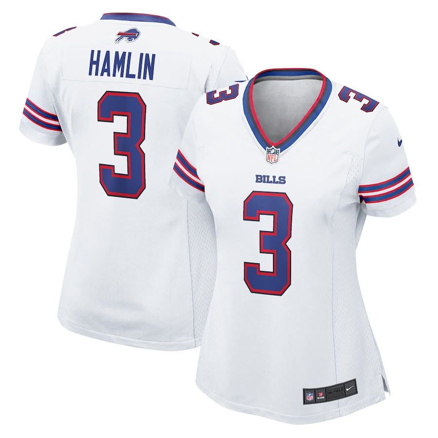 Hunk Wear - Damar Hamlin 3 Buffalo Bills Women's Game Jersey ' White