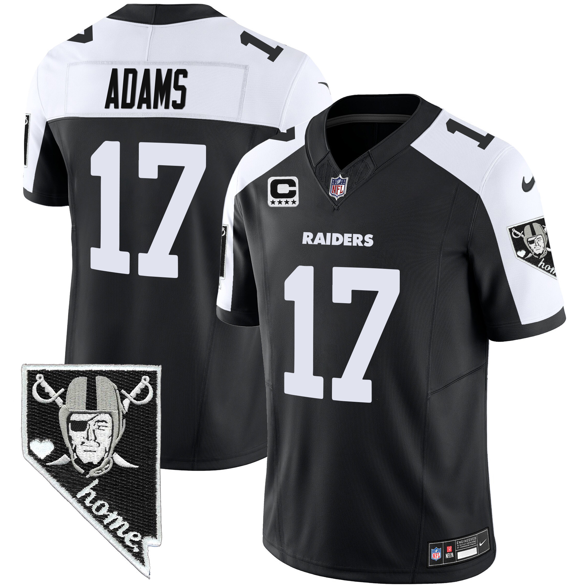 Hunk Wear - Davante Adams Men's Las Vegas Raiders Nevada Home Patch Vapor Black Alternate Jersey