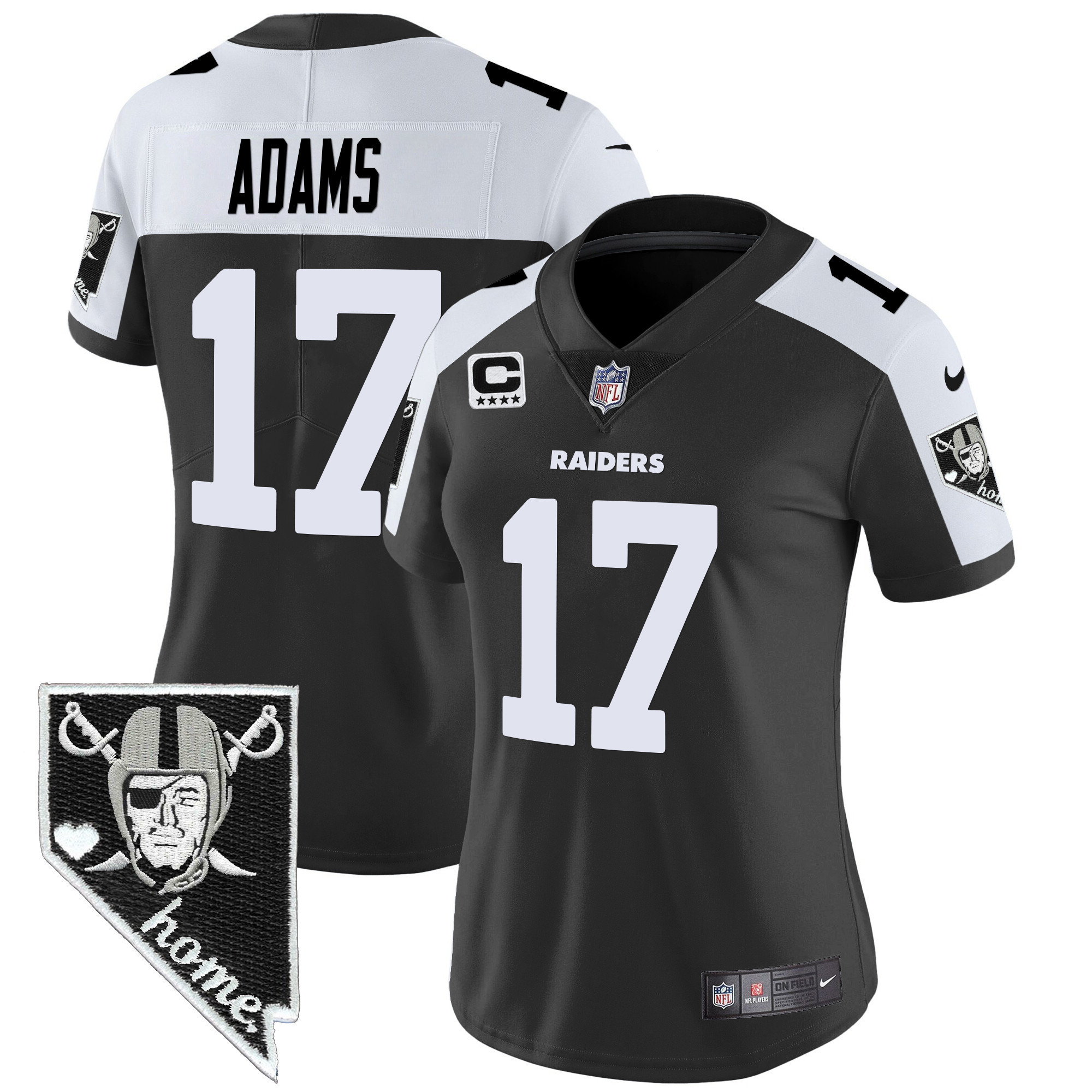 Hunk Wear - Davante Adams Women's Las Vegas Raiders Nevada Home Patch Vapor Black Alternate Jersey