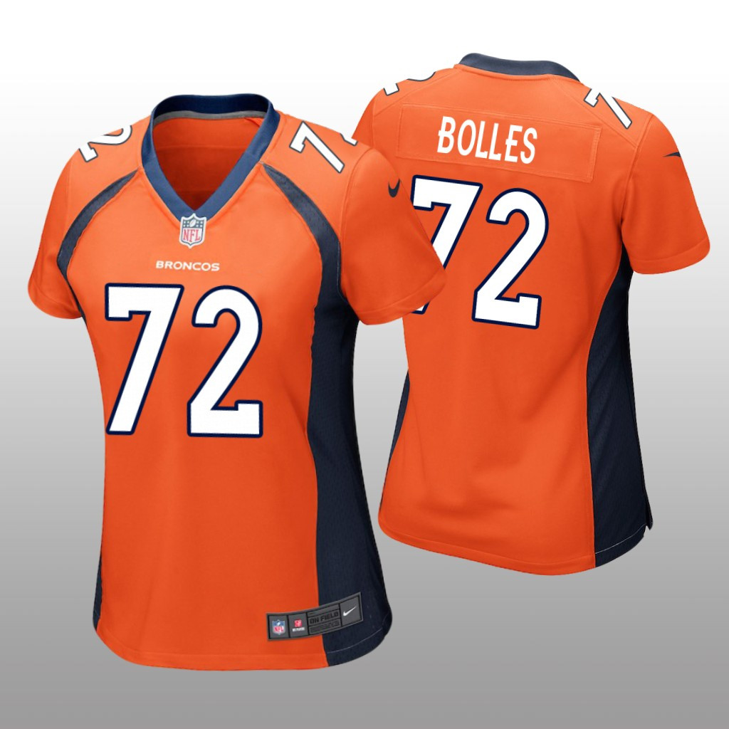 Hunk Wear - Denver Broncos #72 Orange Garett Bolles Game Jersey - Women