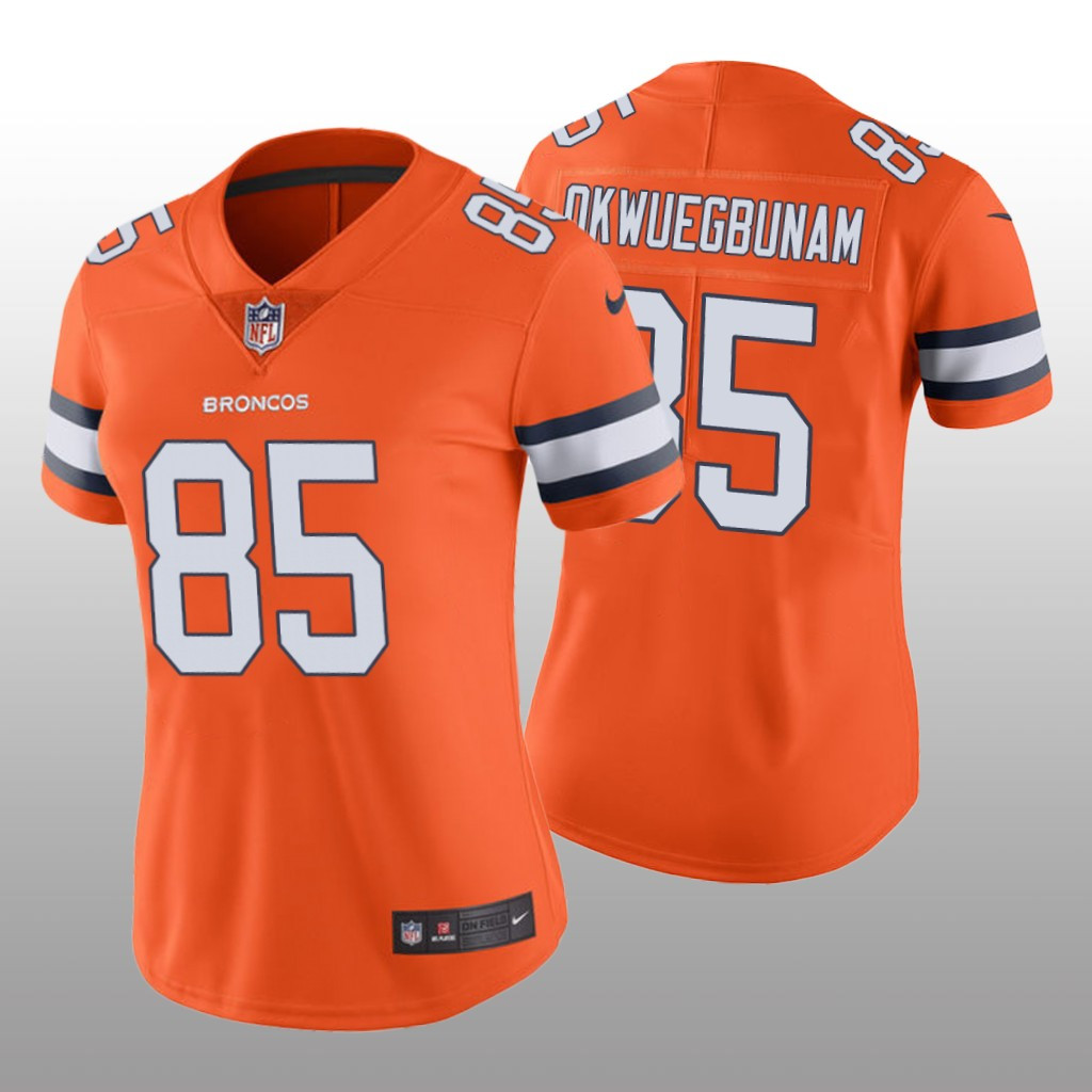 Hunk Wear - Denver Broncos Albert Okwuegbunam Orange Jersey Color Rush Limited - Women's