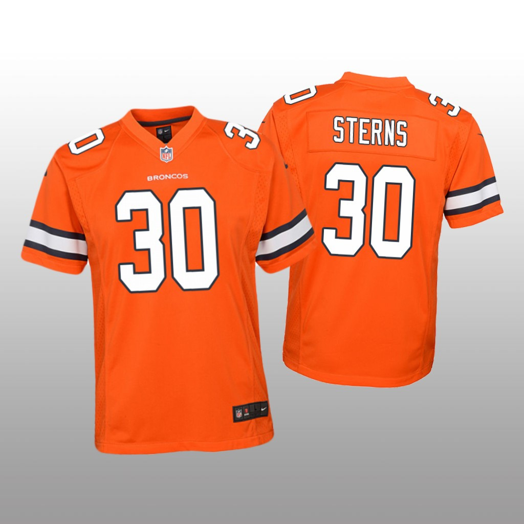 Hunk Wear - Denver Broncos Caden Sterns Orange Jersey Color Rush Game - Youth
