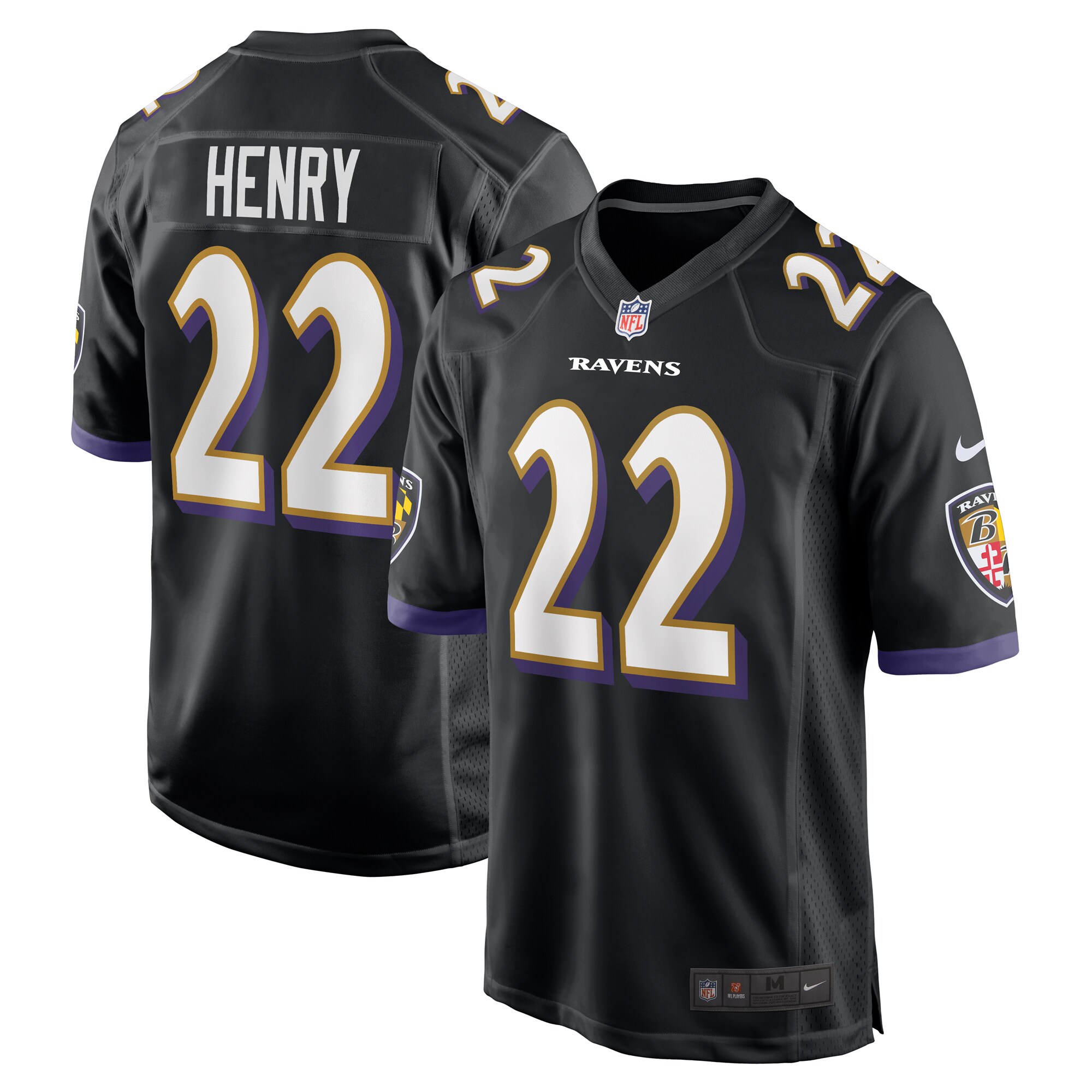 Hunk Wear - Derrick Henry Baltimore Ravens Nike Alternate Game Jersey – Black